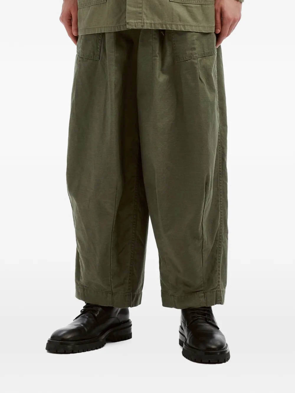 Needles pleated wide-leg trousers Groen