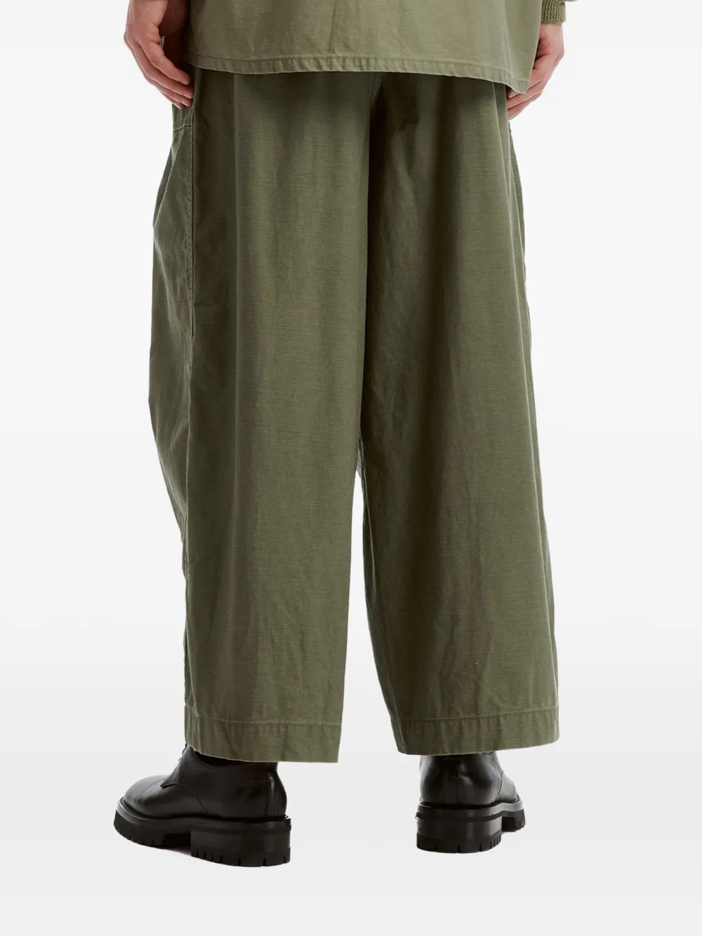 Needles pleated wide-leg trousers Groen