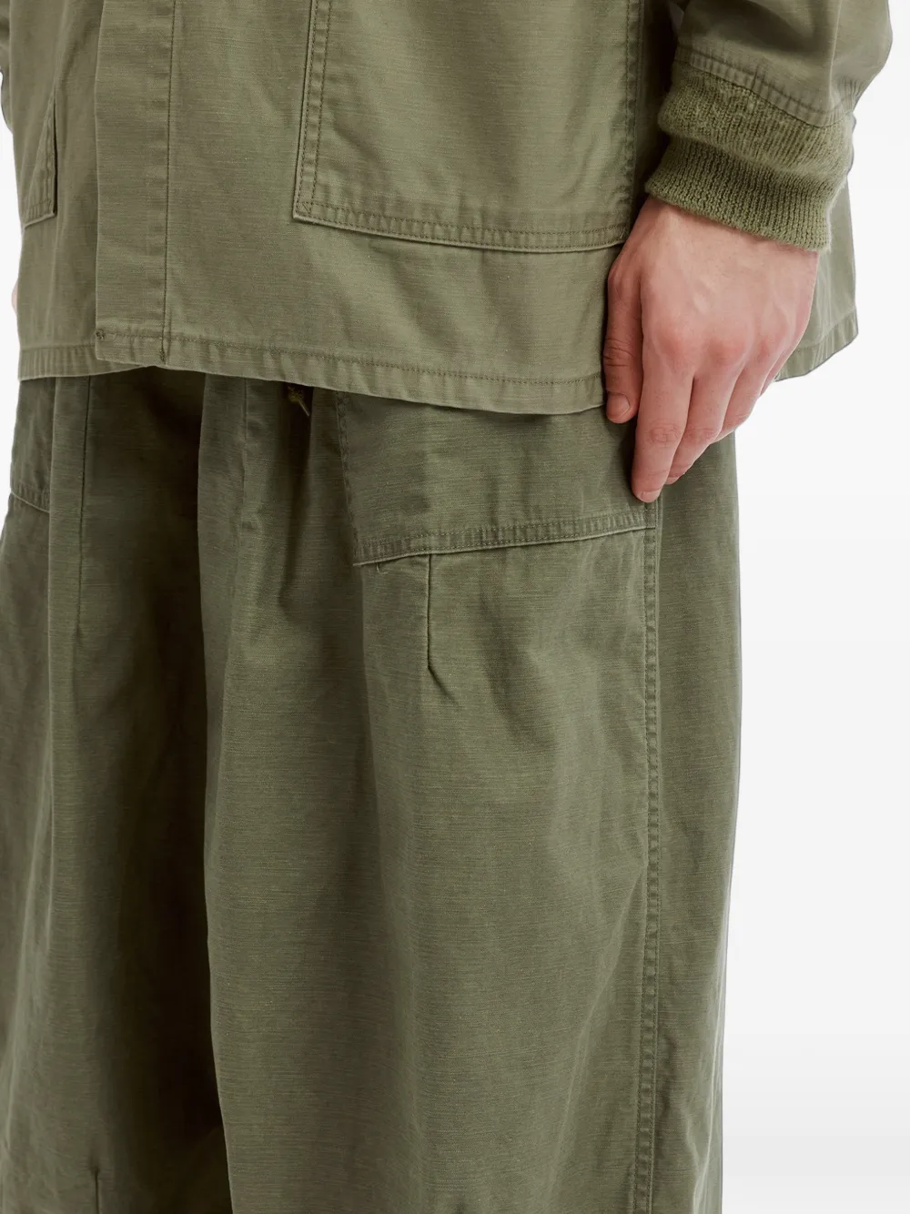 Needles pleated wide-leg trousers Groen