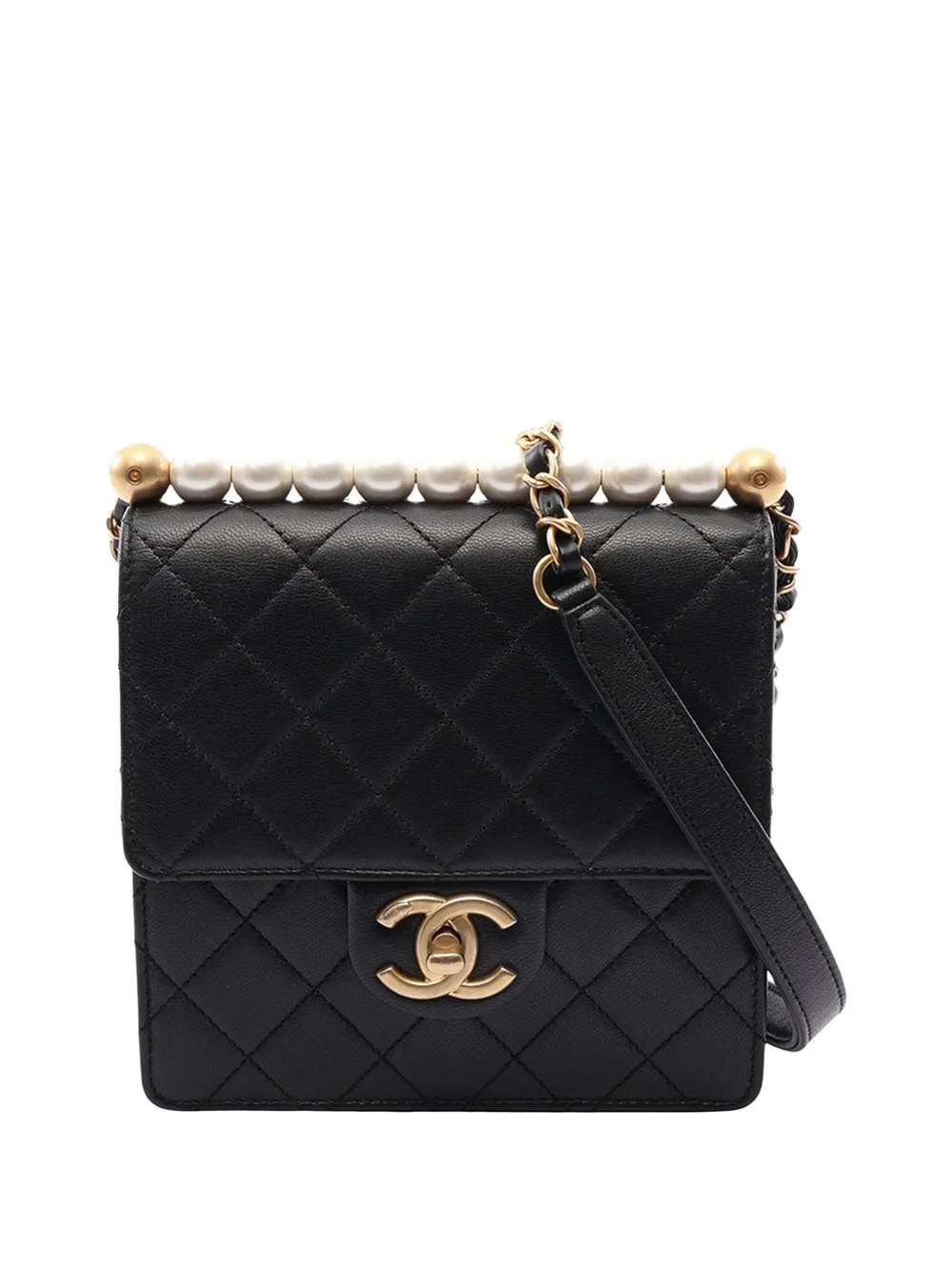 CHANEL Pre-Owned 2019 Small Chic Pearls Flap crossbody bag - Black