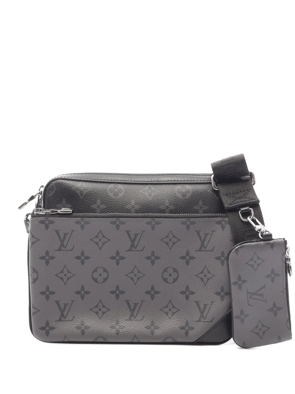 Louis Vuitton Pre-Owned 2020 Monogram Eclipse Reverse Trio Messenger crossbody bag - Nero