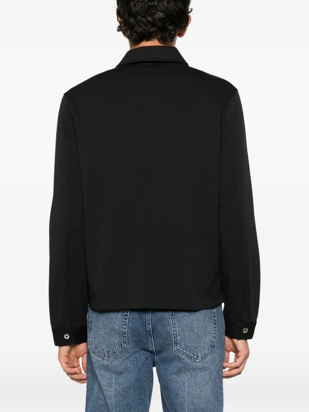 Michael Kors logo-plaque press-stud shirt Zwart