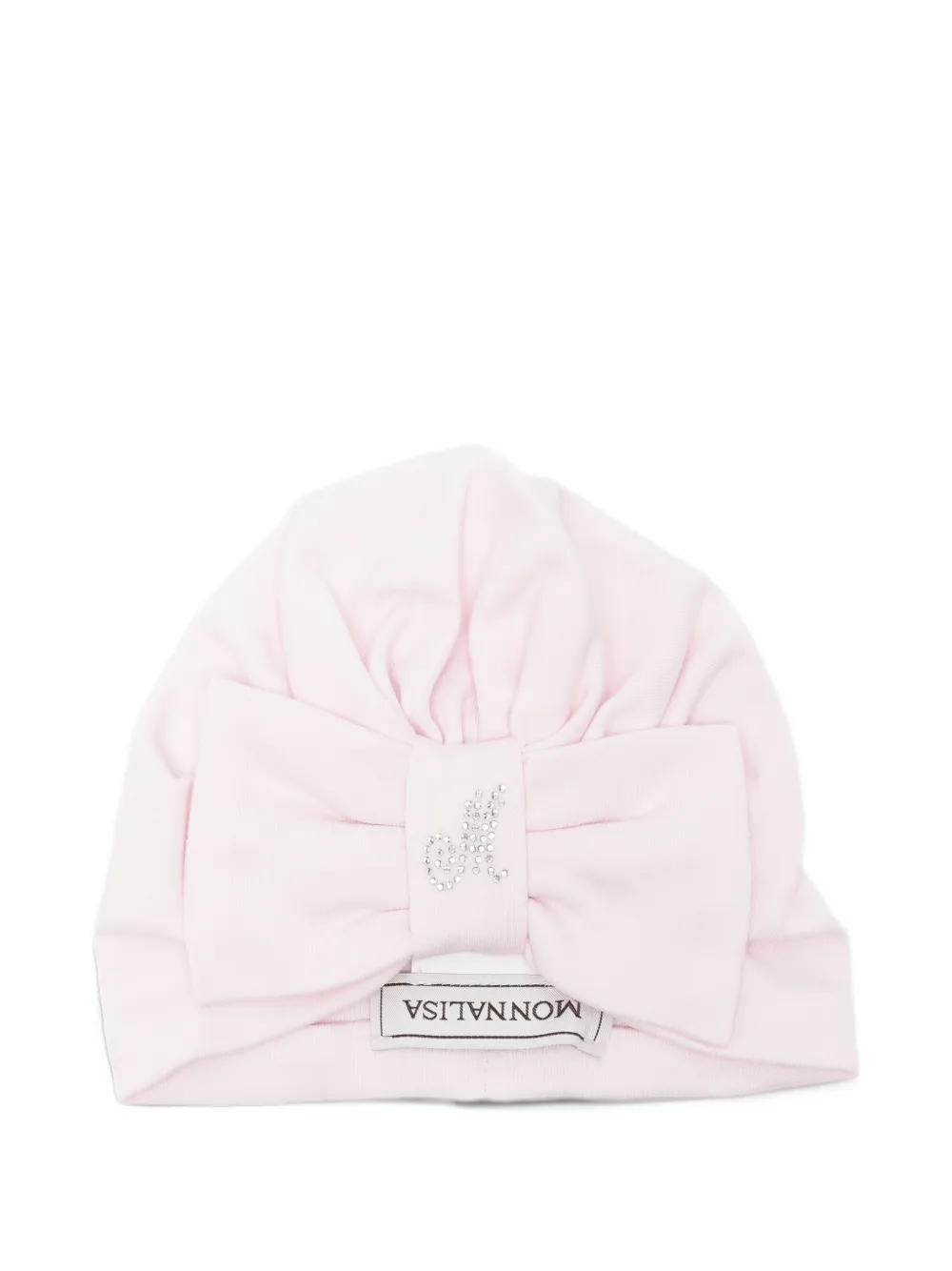 Monnalisa bow-detail beanie hat - Rosa