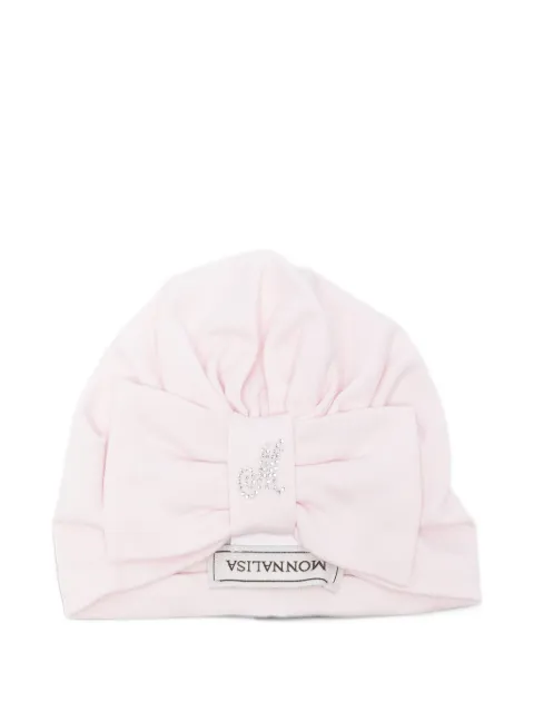 Monnalisa bow-detail beanie hat