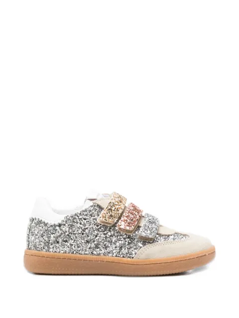 Monnalisa glitter-embellished touch-strap sneakers