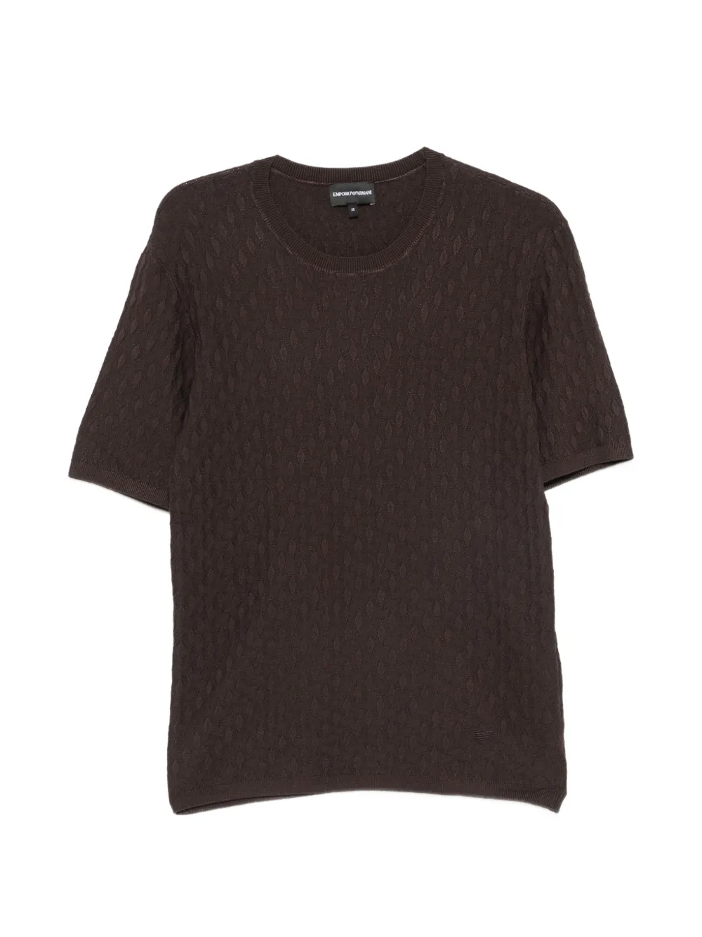 Emporio Armani textured-knit short-sleeve top Bruin