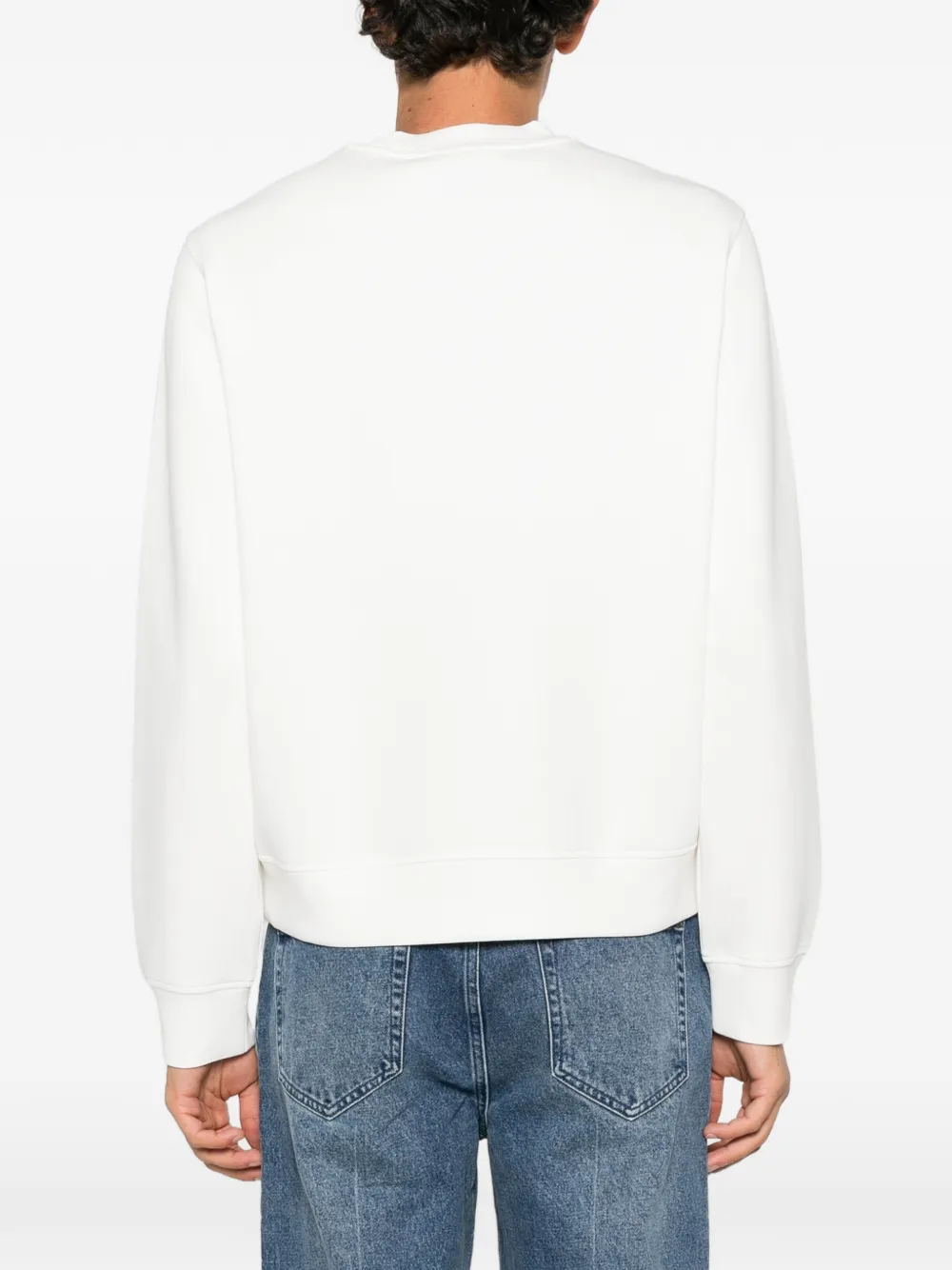 Emporio Armani logo-print crew-neck sweatshirt Wit