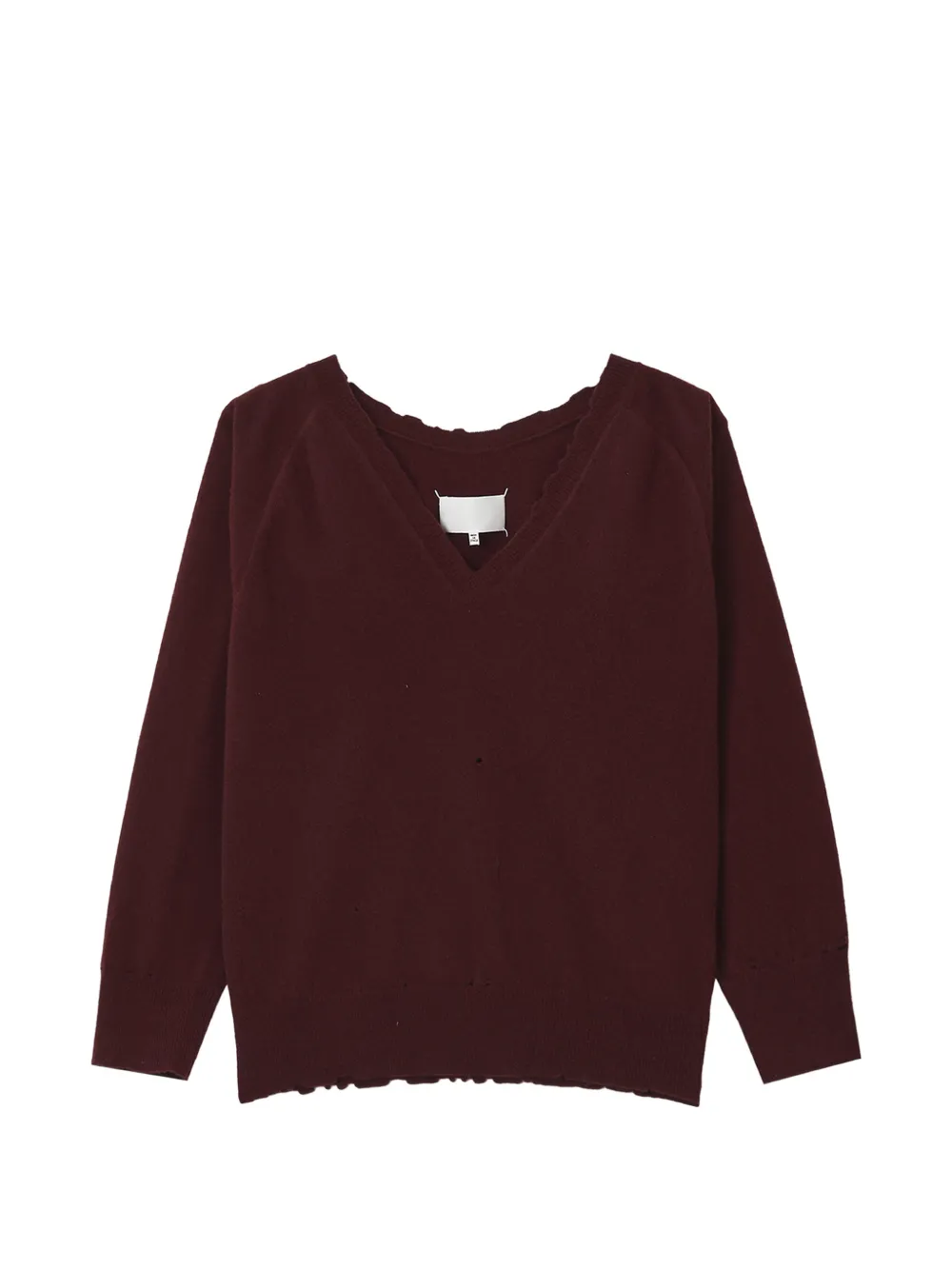 Maison Margiela distressed V-neck sweater Rood