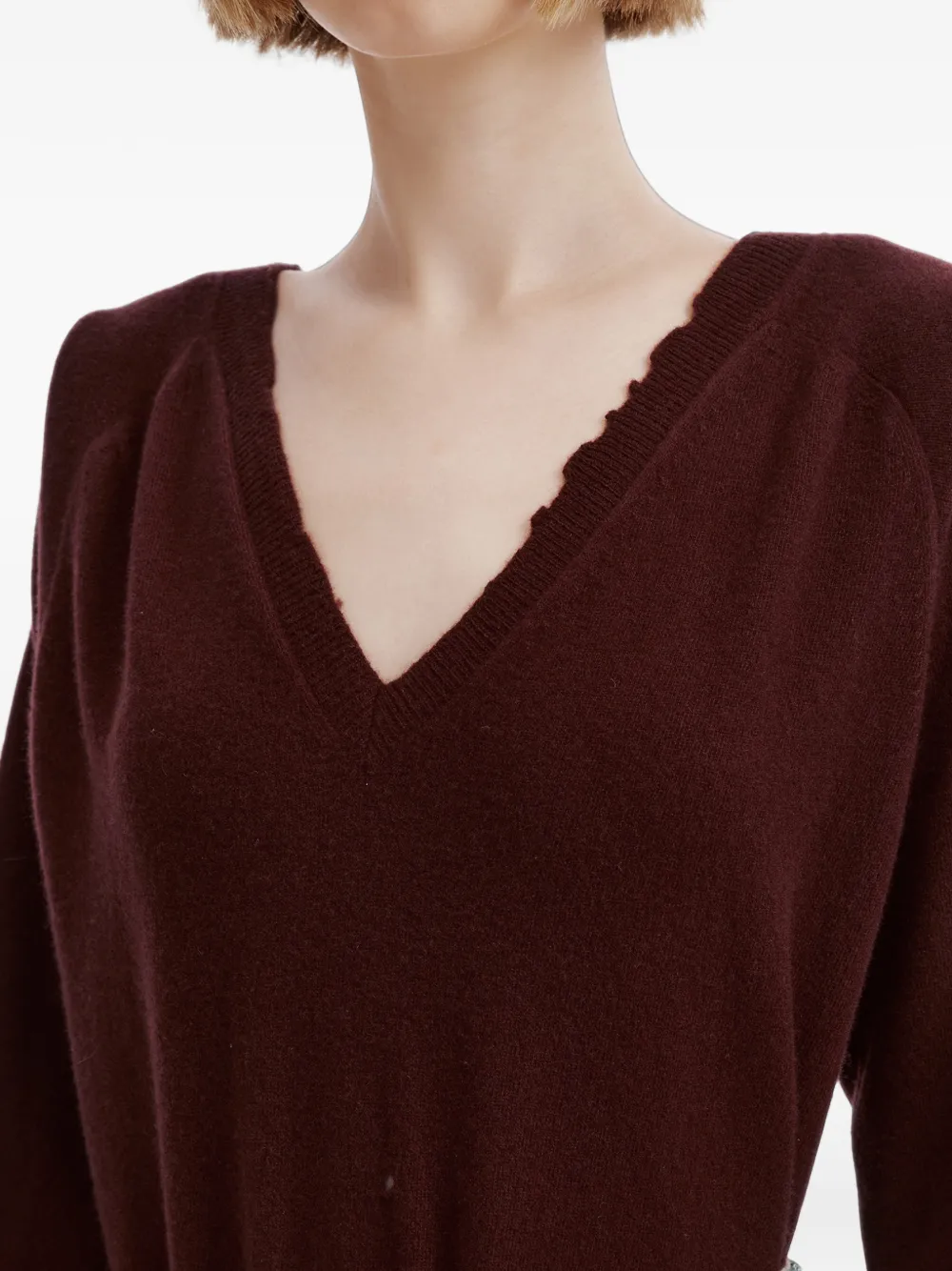 Maison Margiela distressed V-neck sweater Rood