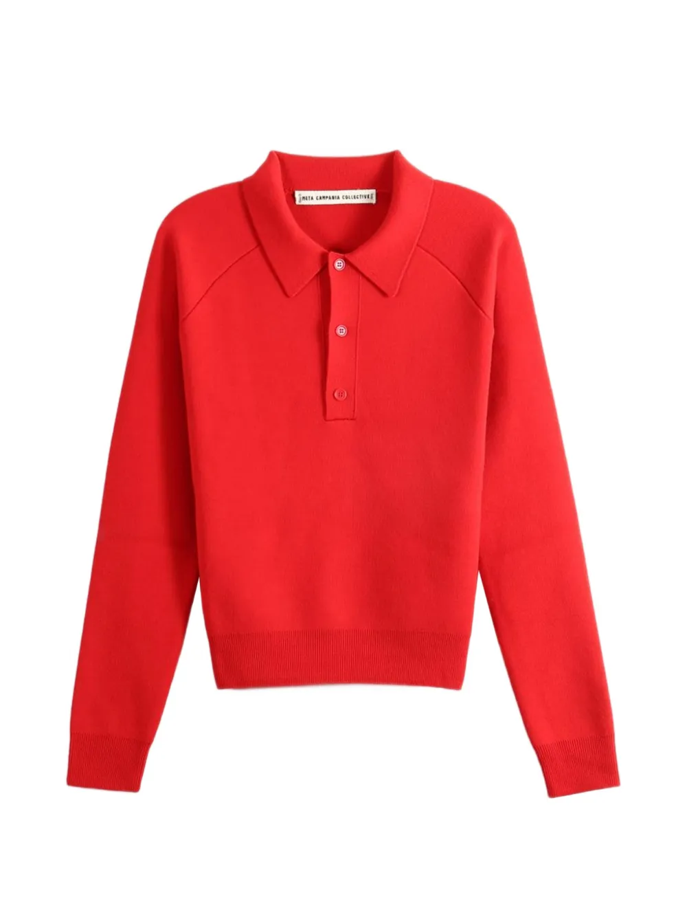 Meta Campania Collective raglan-sleeve polo sweater - Rosso