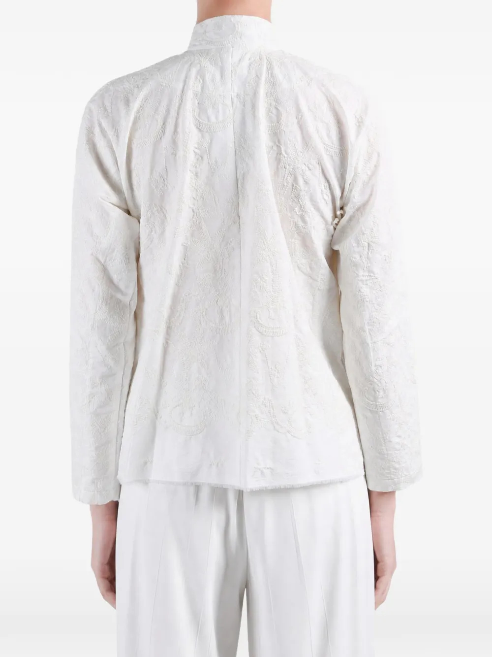Comme des Garçons TAO embroidered high neck blouse Wit