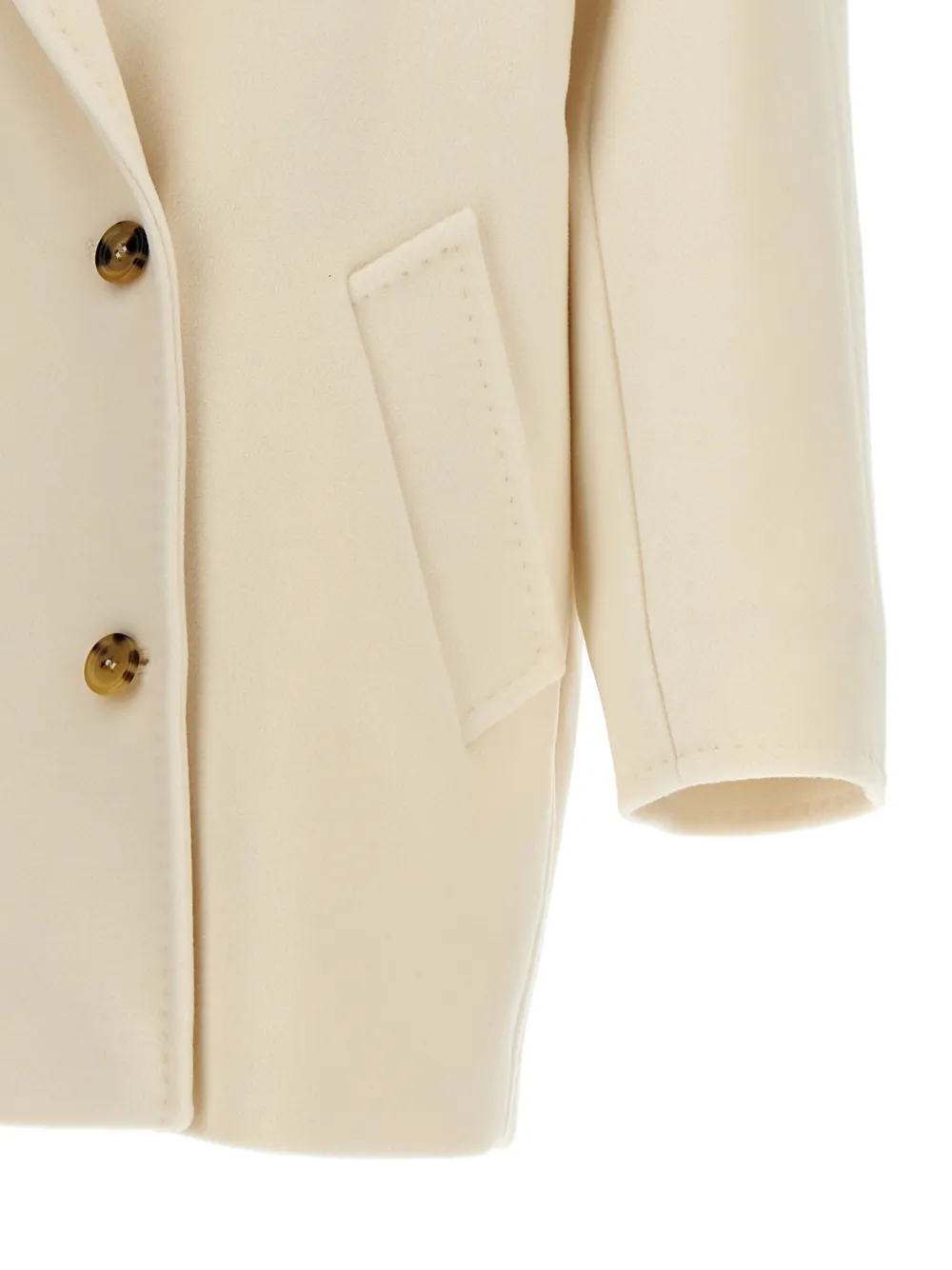 Max Mara short 101801 Icon coat white Wit