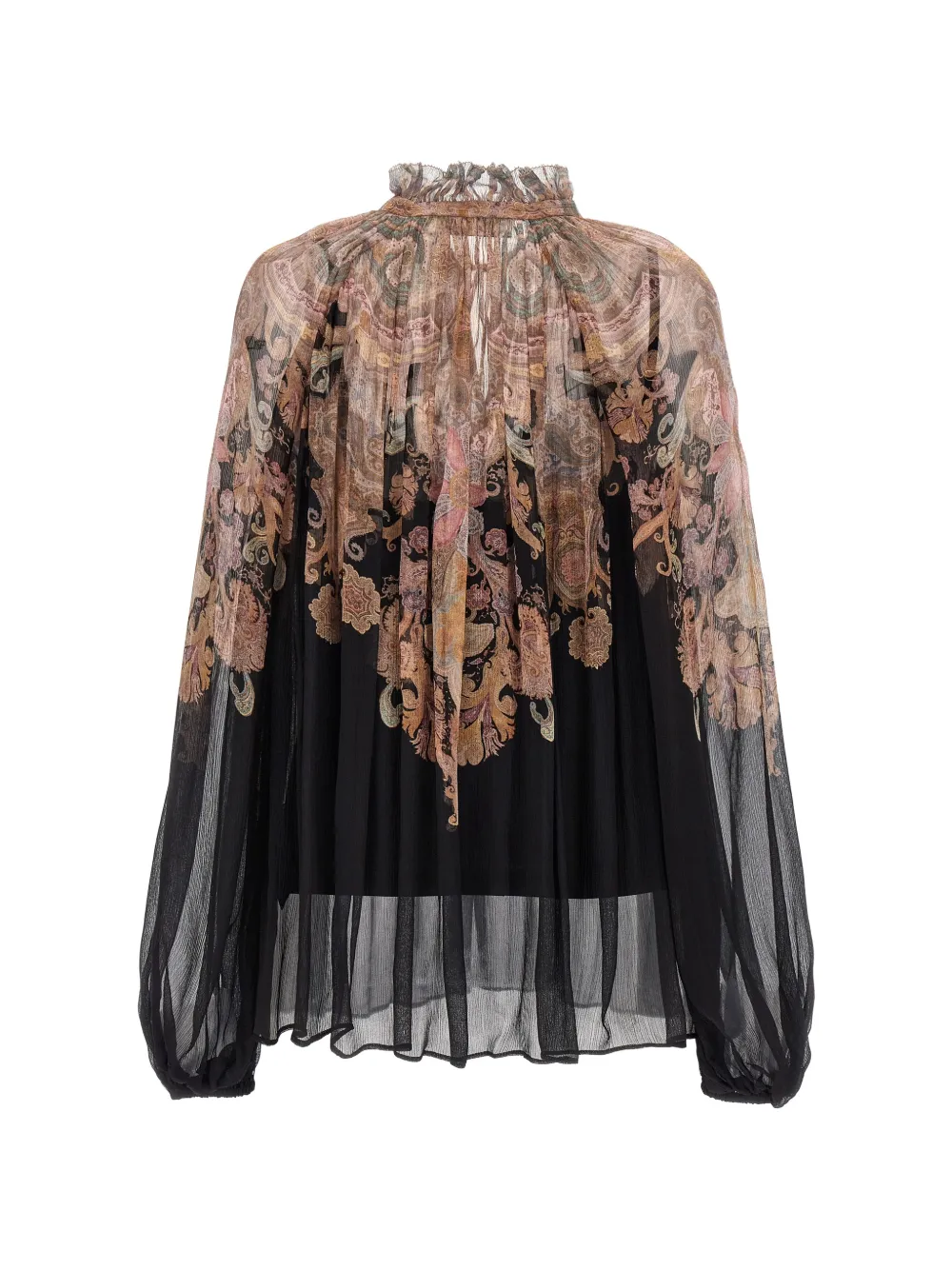 ZIMMERMANN Illustration Billow floral-print blouse Zwart
