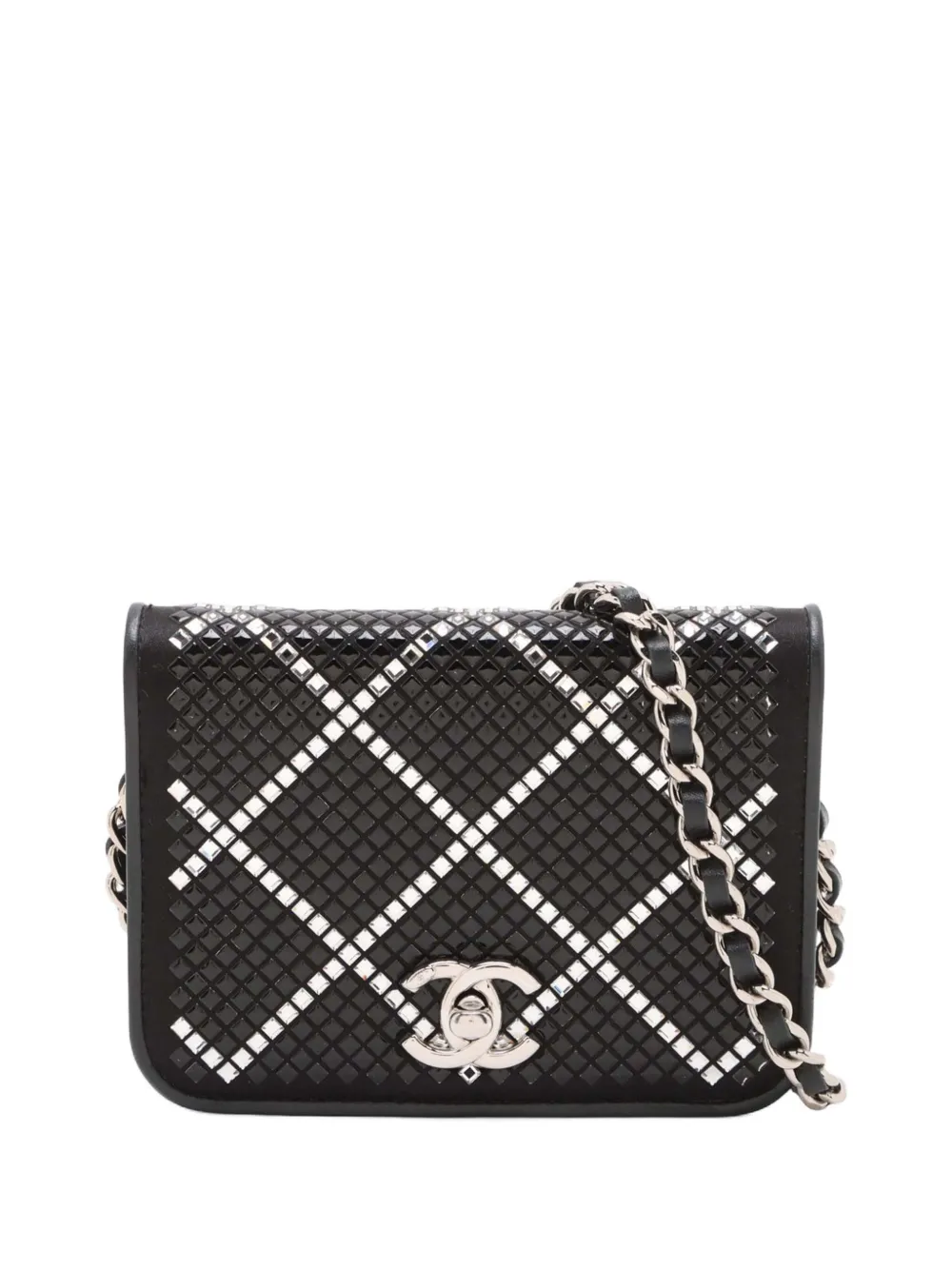 CHANEL Pre-Owned 2021-2026 CC Lambskin Crystal Chain Flap crossbody bag - Black