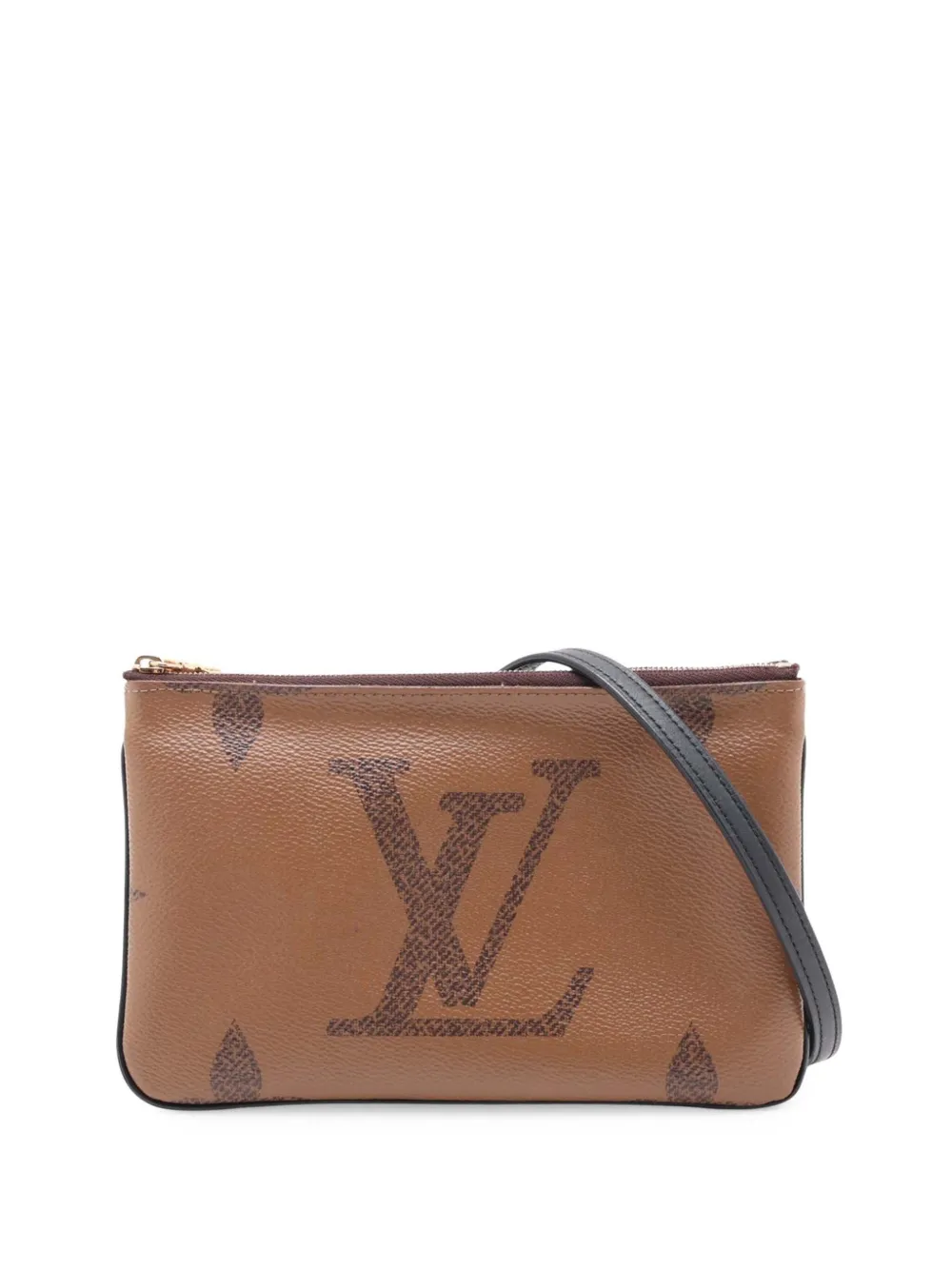 Louis Vuitton Pre-Owned 2021-2026 Monogram Giant Reverse Double Zip Pochette crossbody bag - Marrone