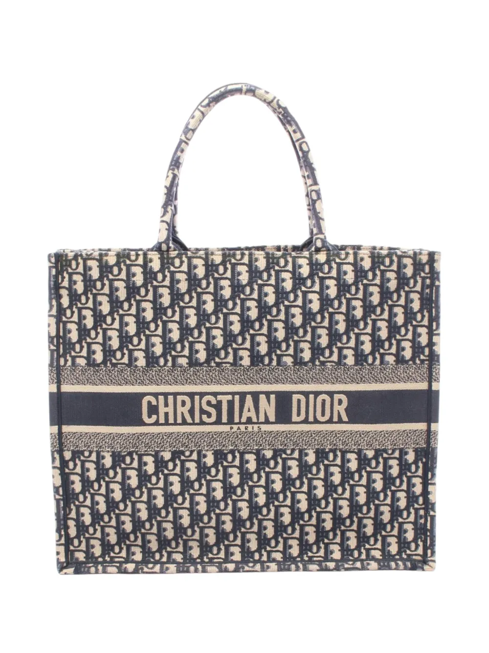 Christian Dior Pre-Owned 2000-2026 Large Oblique Embroidered Canvas Book tote bag - Blau