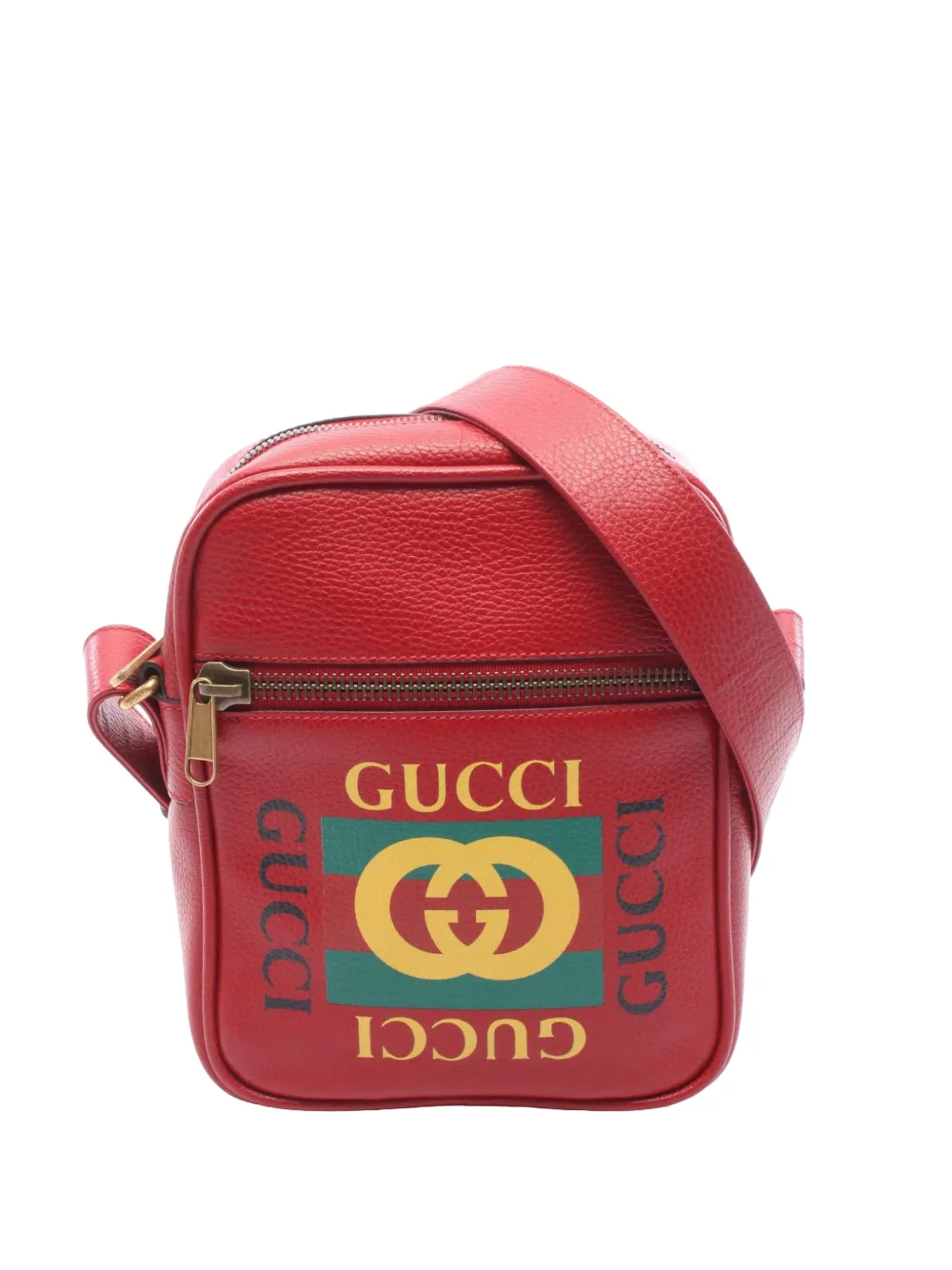 Gucci Pre-Owned 2000-2015 Grained Calfskin Logo crossbody bag - Red