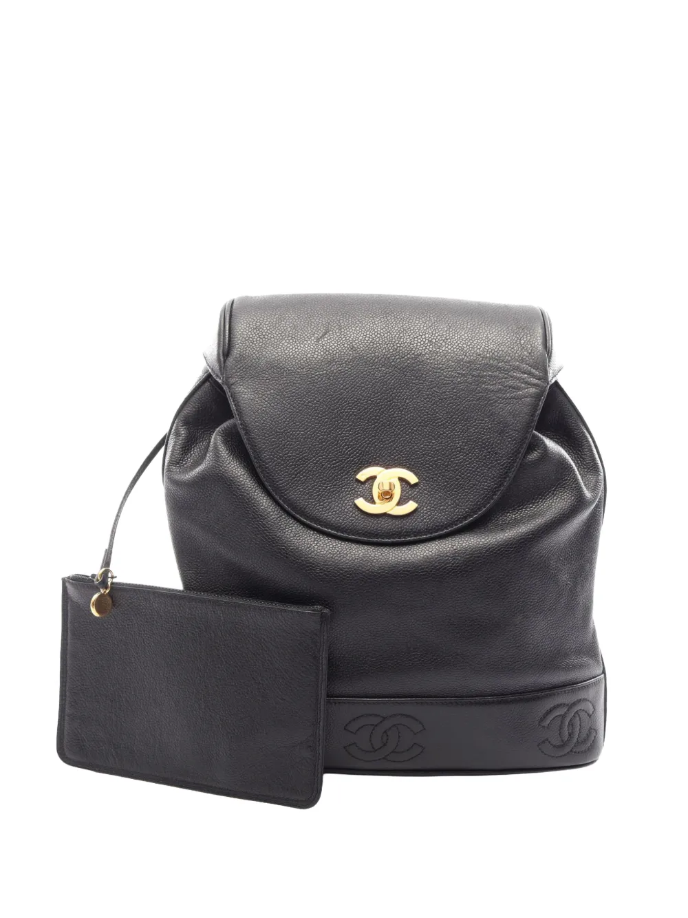 CHANEL Pre-Owned 1994-1996 Caviar Triple CC backpack - Black