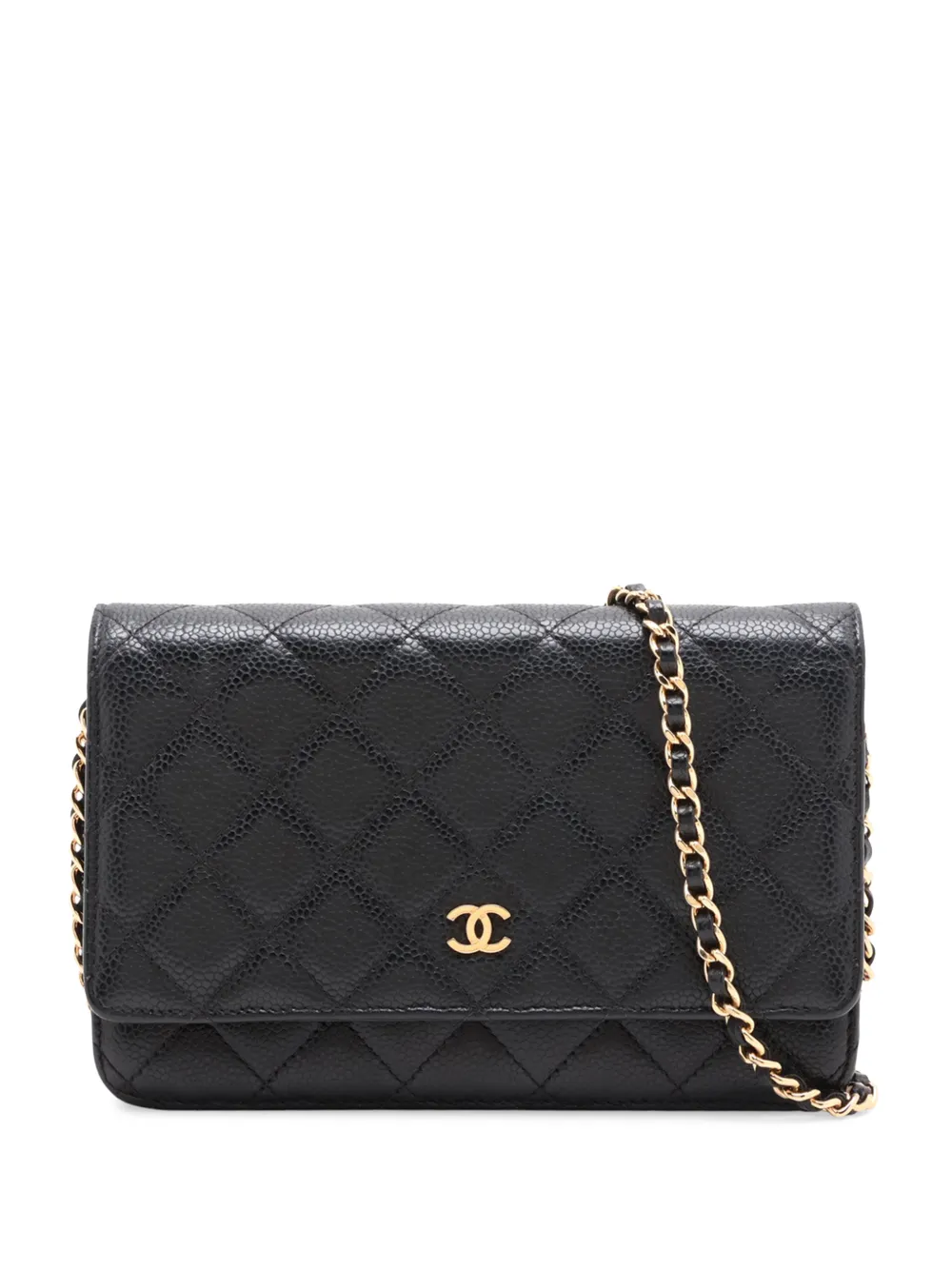 CHANEL Pre-Owned 2019 Classic Caviar Wallet On Chain crossbody bag - Black