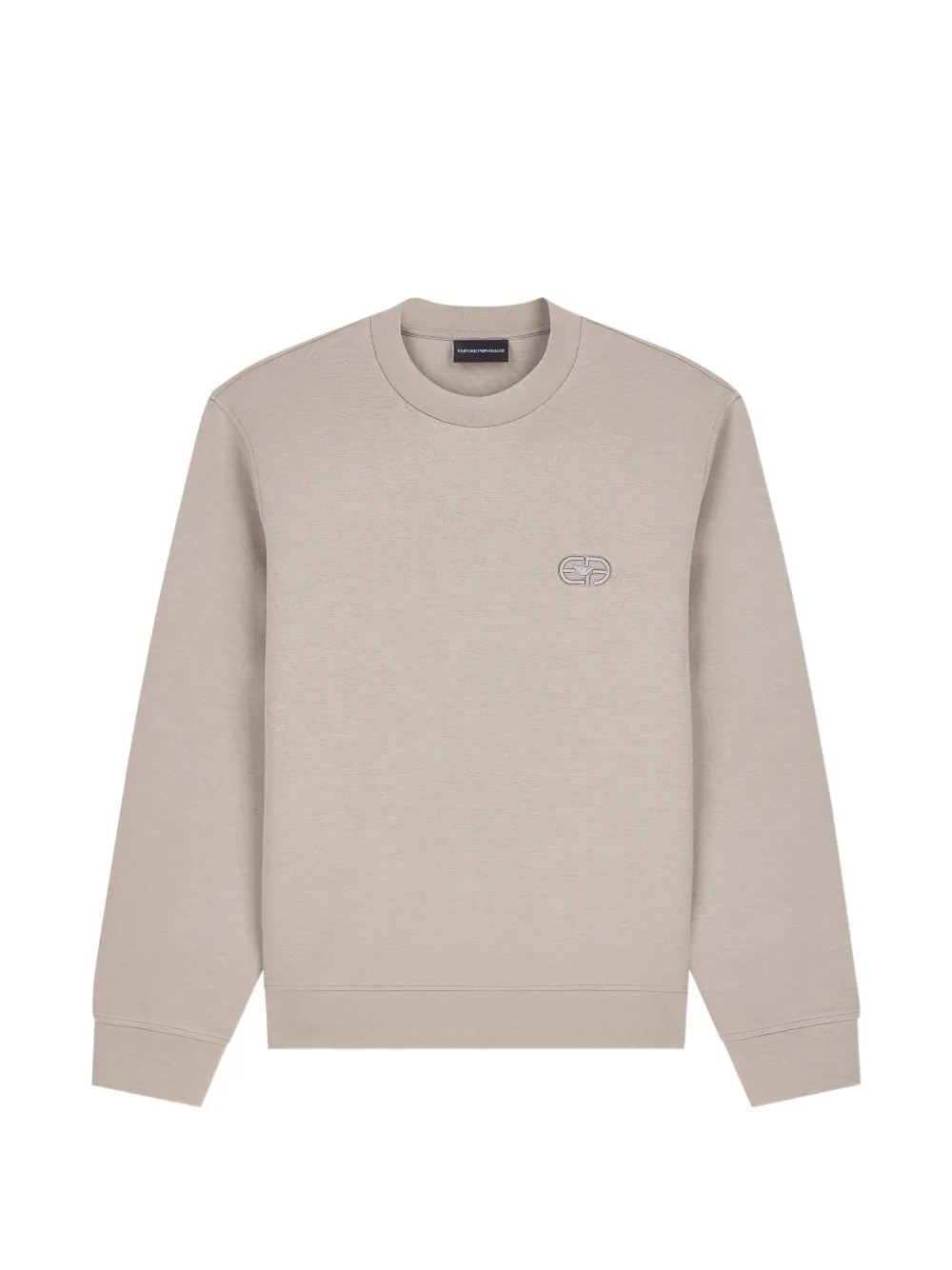 Emporio Armani sweatshirt essential in cotton double jersey Beige