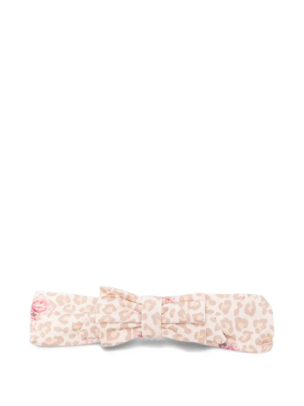 Monnalisa leopard-print bow-embellish t headband Beige