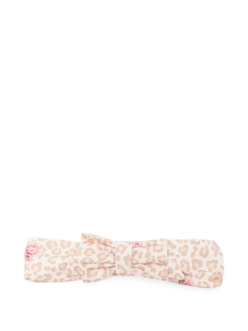Monnalisa leopard-print bow-embellish t headband Beige