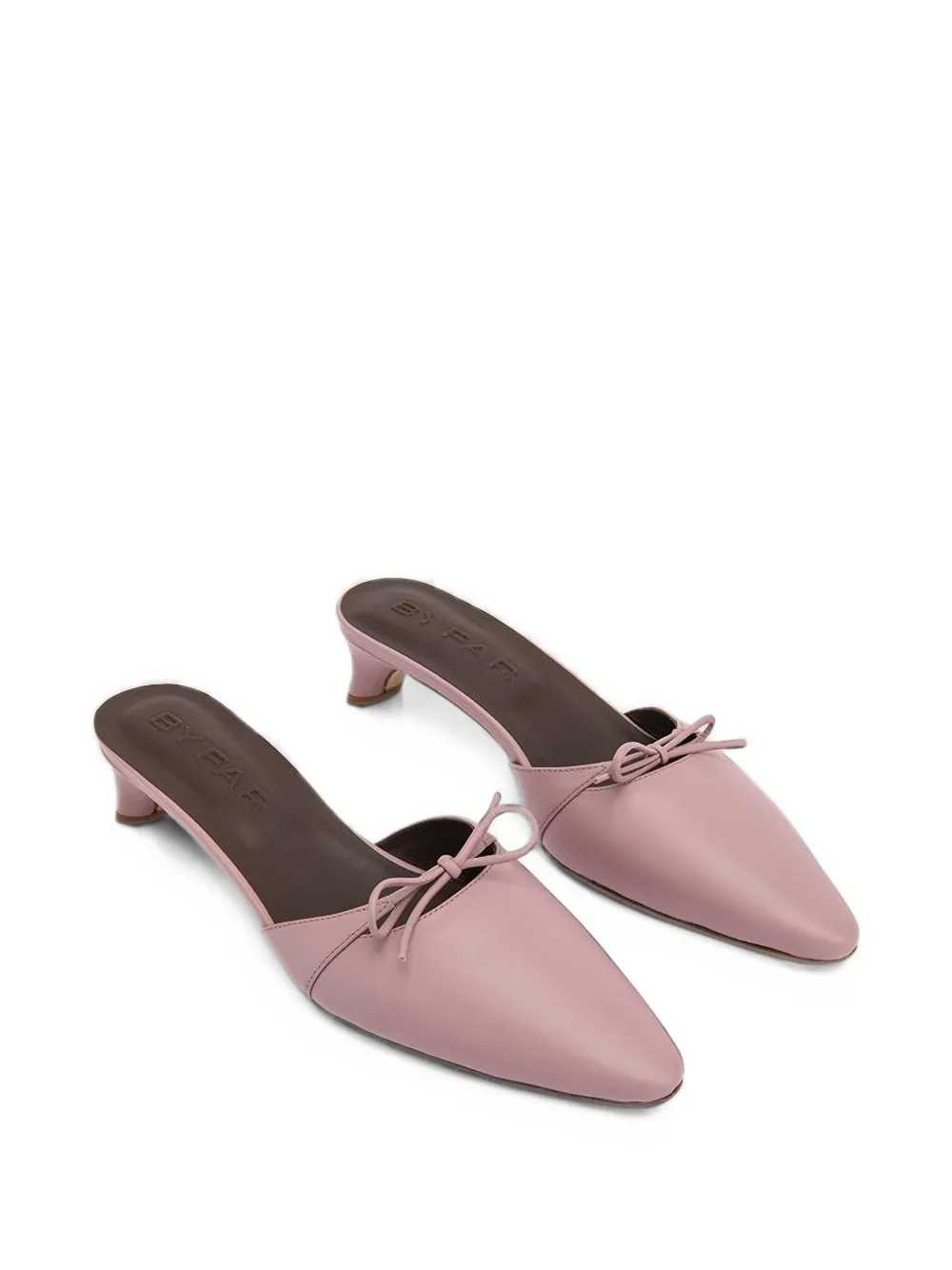 BY FAR Babybow heeled mules - Rose