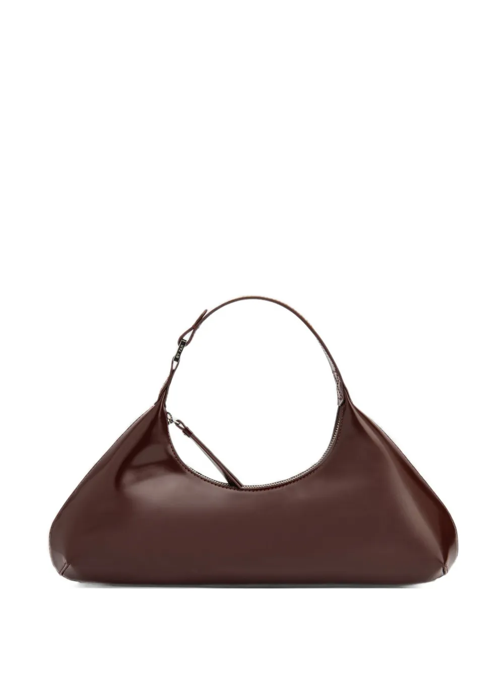 BY FAR Amberette semi-patent shoulder bag Bruin