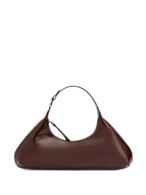 BY FAR Amberette semi-patent shoulder bag