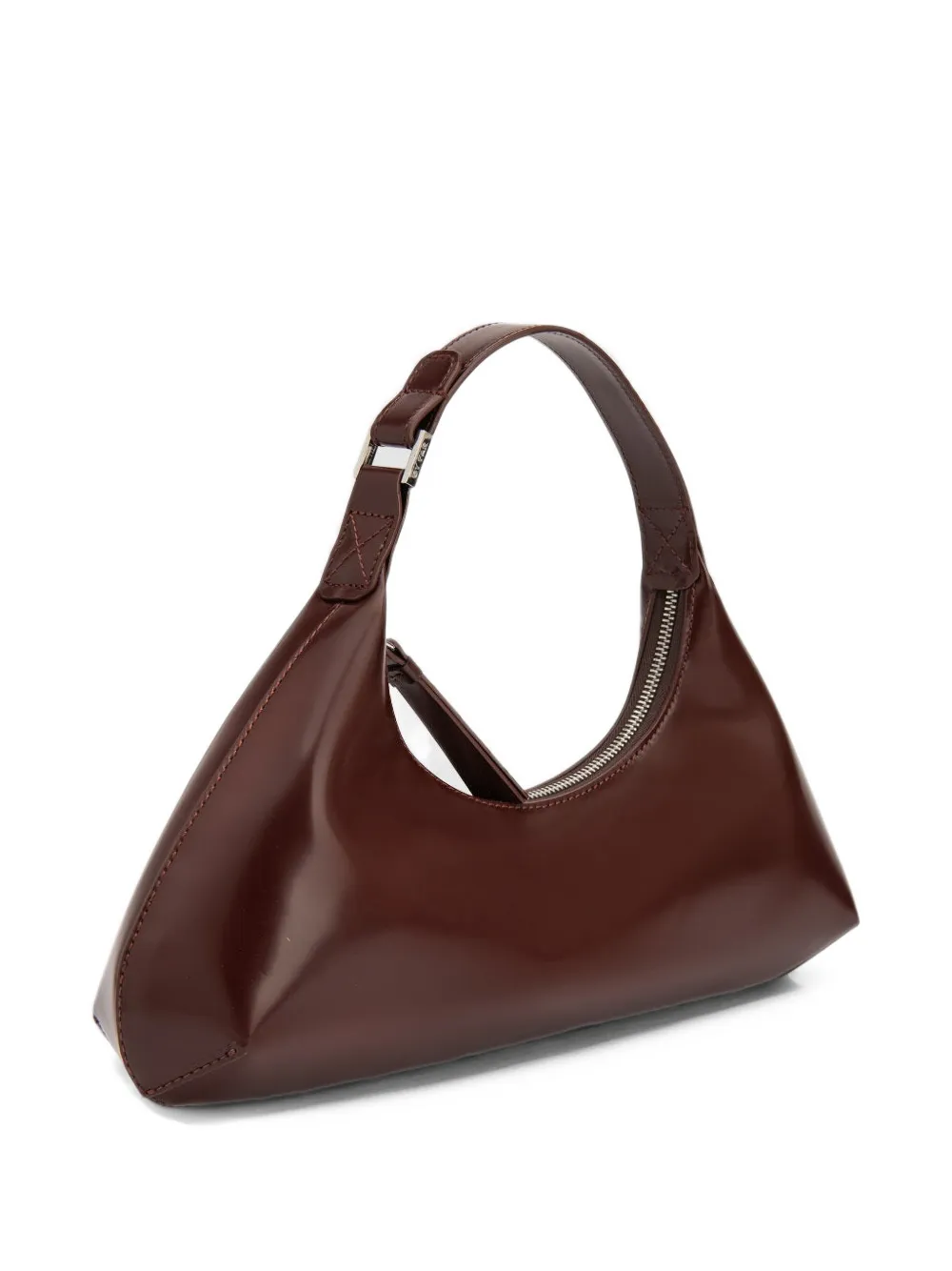 BY FAR Amberette semi-patent shoulder bag Bruin