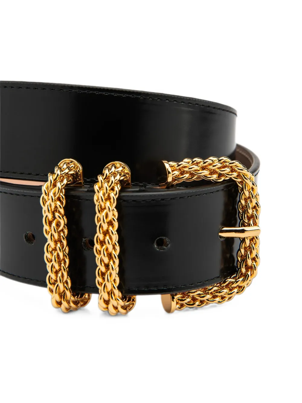 BY FAR Katina leather belt Zwart