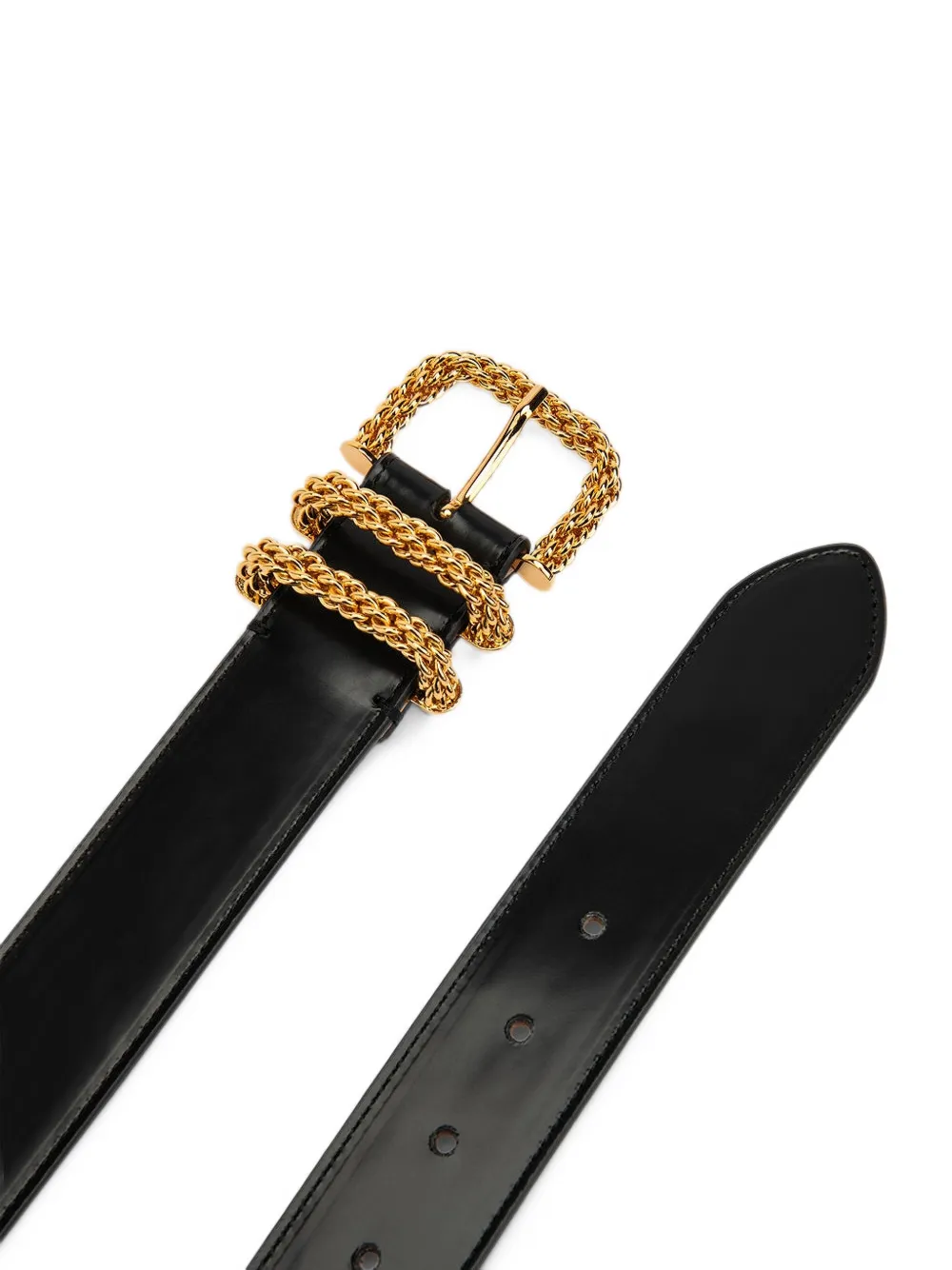 BY FAR Katina leather belt Zwart