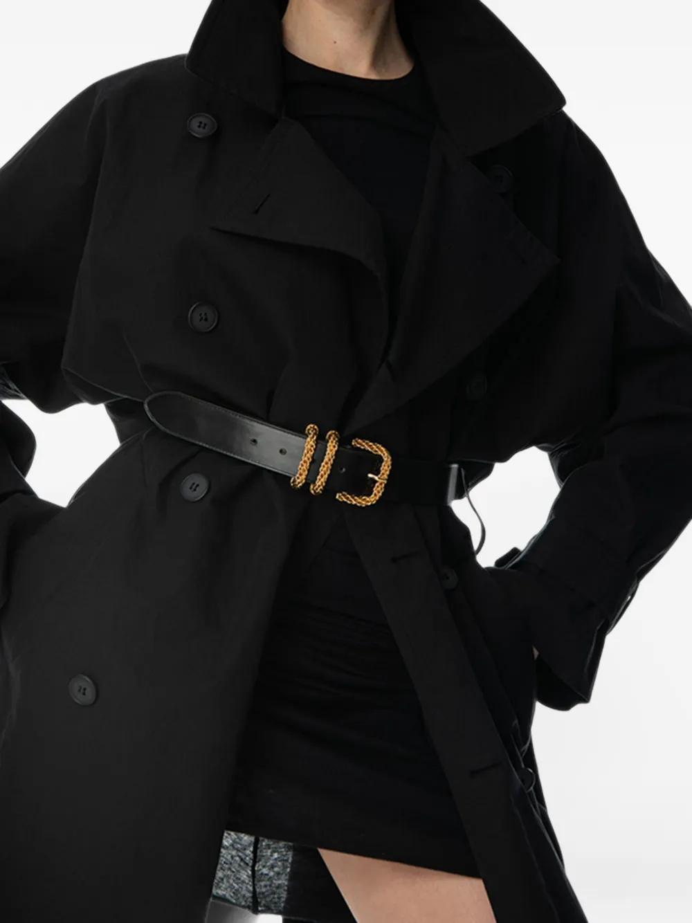 BY FAR Katina leather belt Zwart