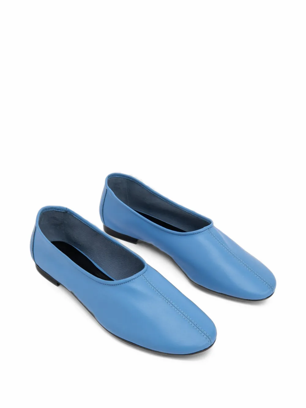 BY FAR Prudence leather ballet flats - Blu