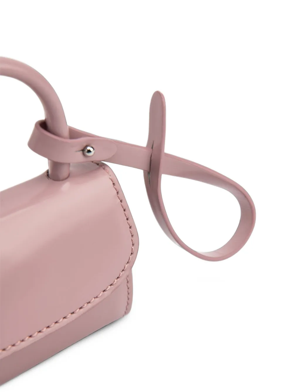 BY FAR Mini leather card holder Roze