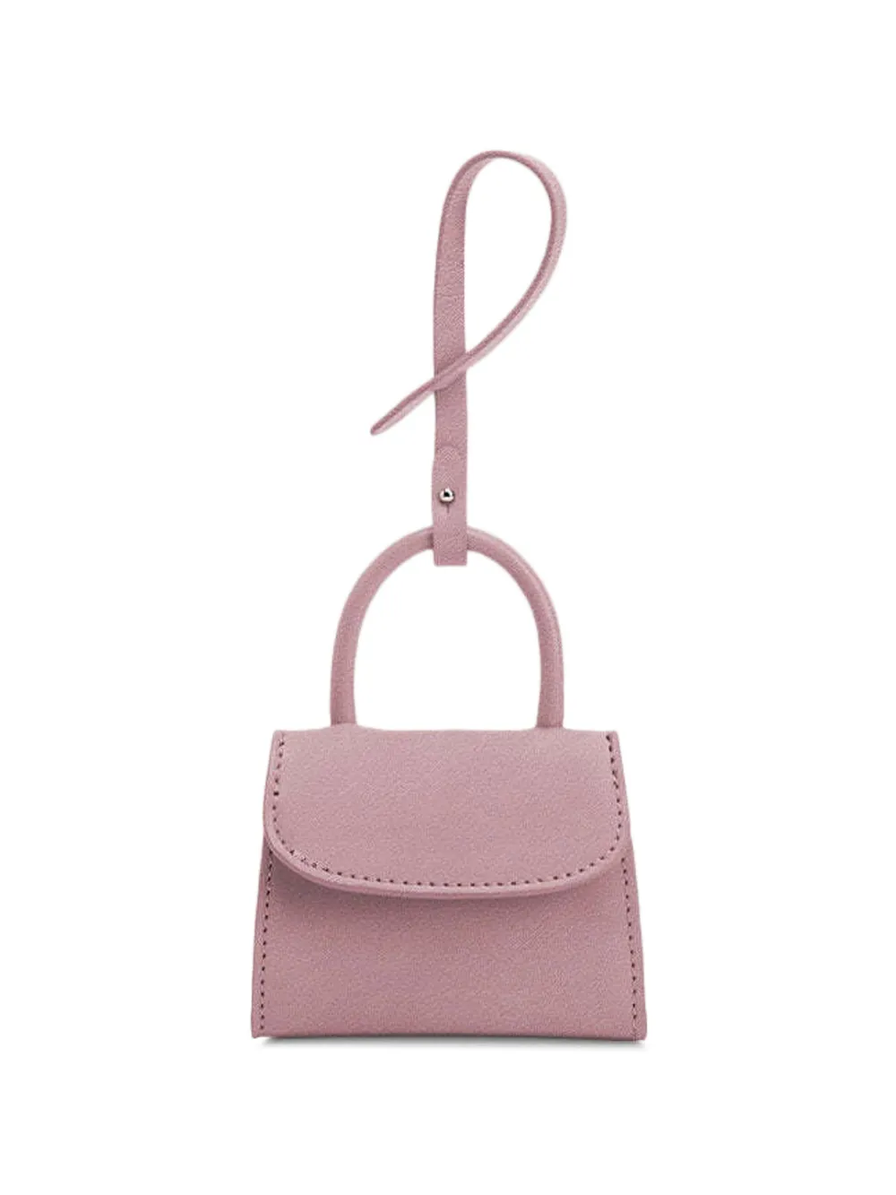 BY FAR Mini leather card holder Roze