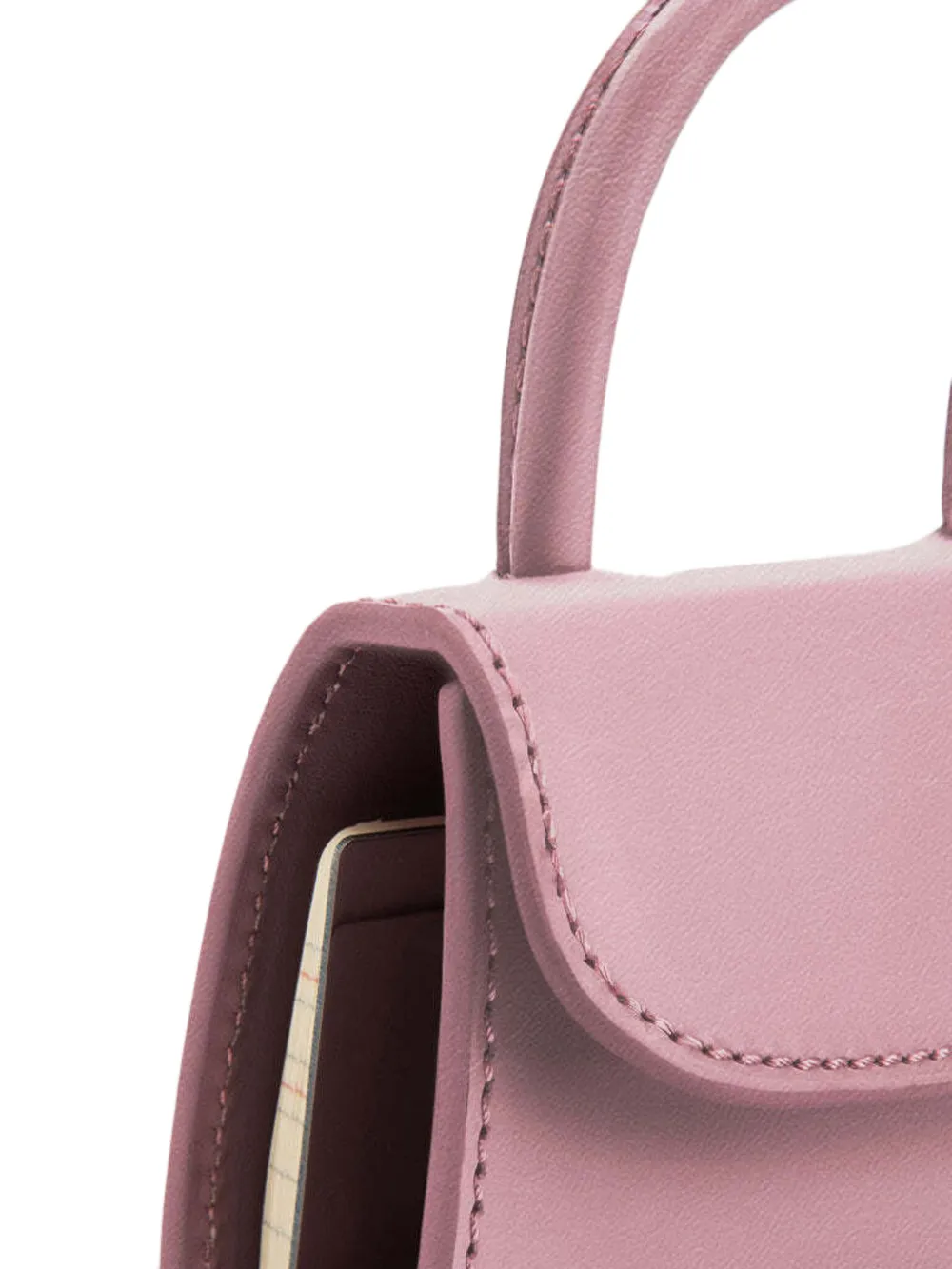 BY FAR Mini leather card holder Roze