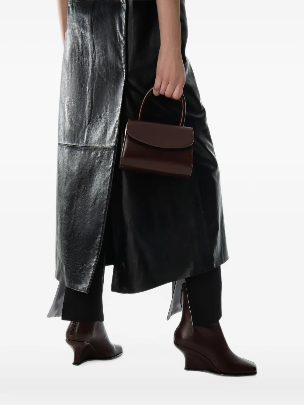 BY FAR Mini 2.0 leather mini bag Rood