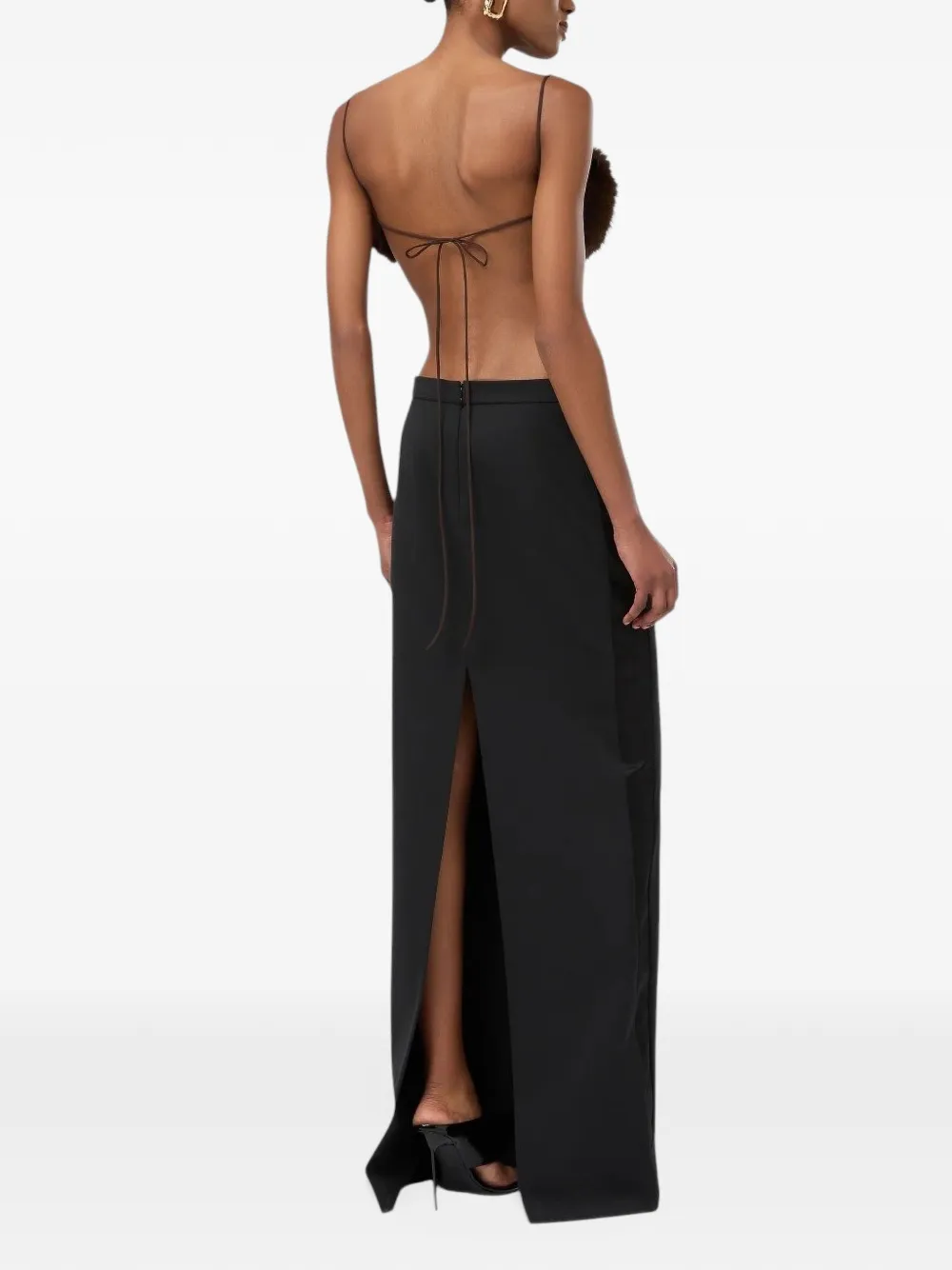THE ANDAMANE Nada tuxedo maxi skirt Zwart