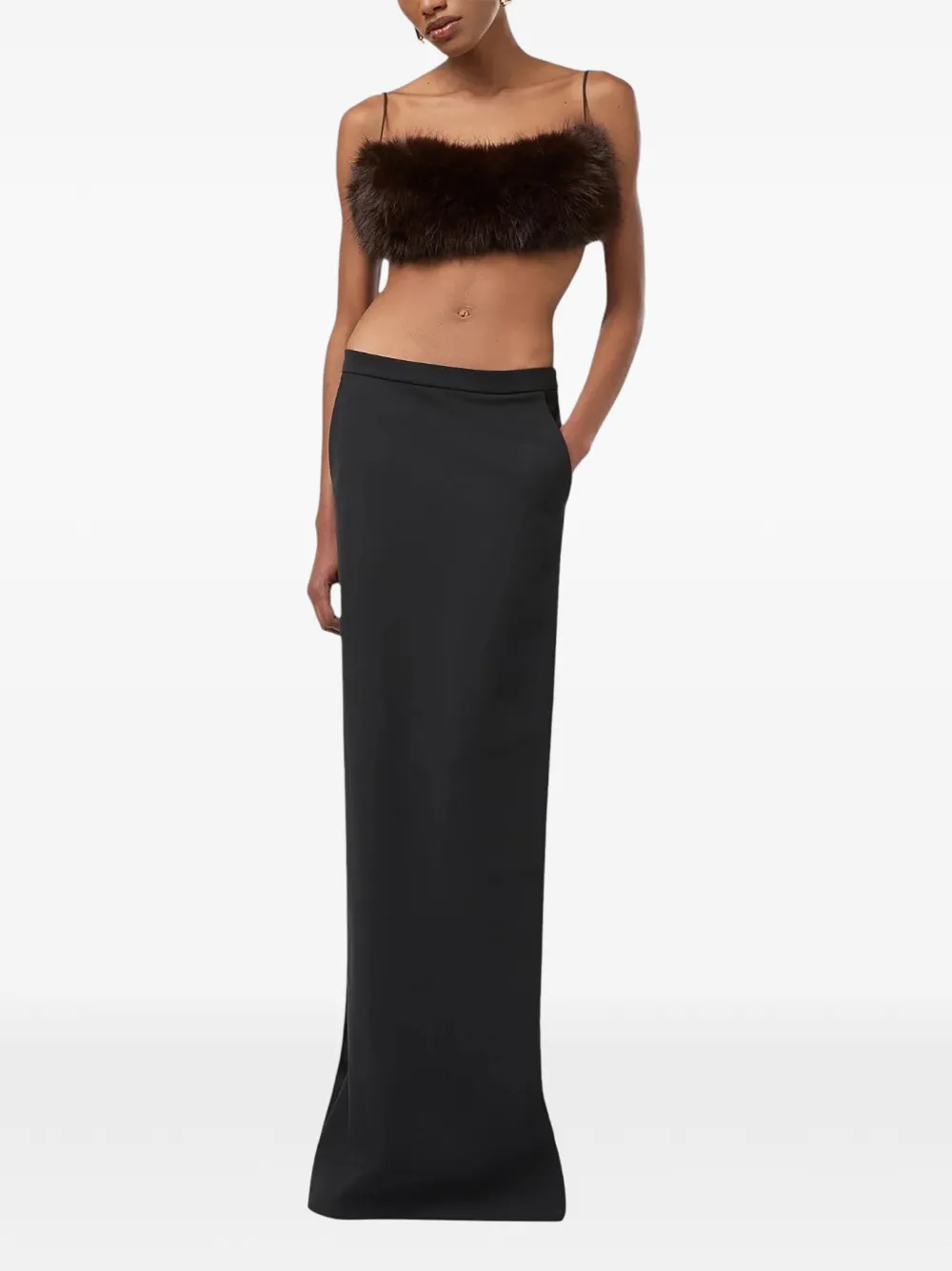 THE ANDAMANE Nada tuxedo maxi skirt Zwart