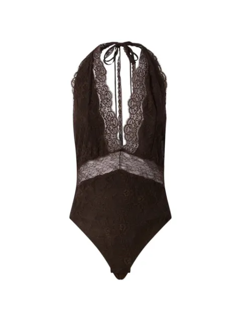 THE ANDAMANE Florida halterneck lace bodysuit