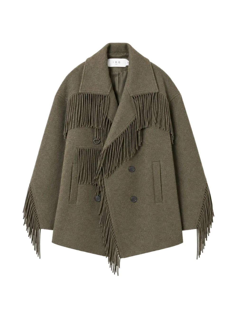 IRO Drifter fringe-trimmed jacket Groen