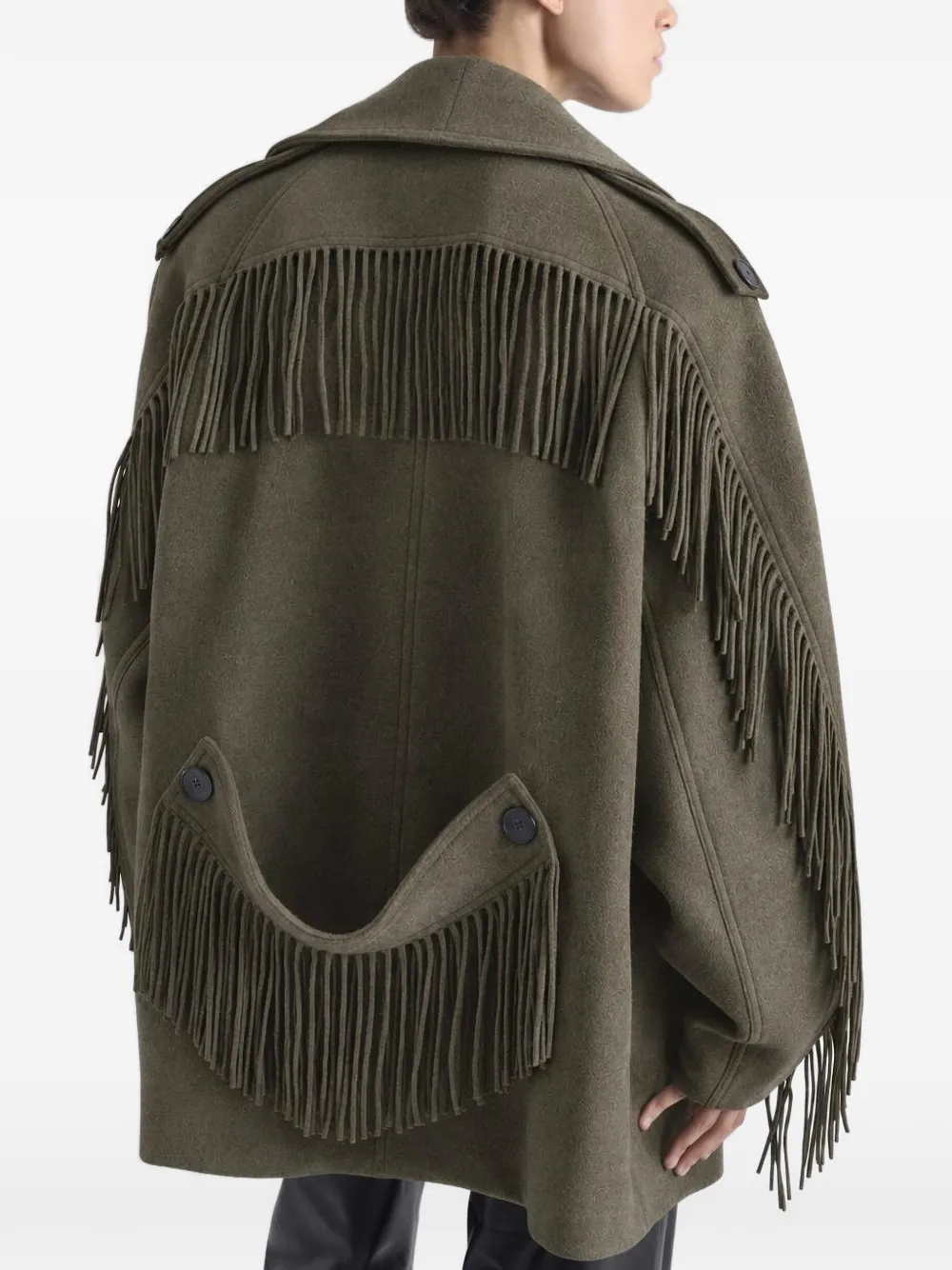 IRO Drifter fringe-trimmed jacket Groen