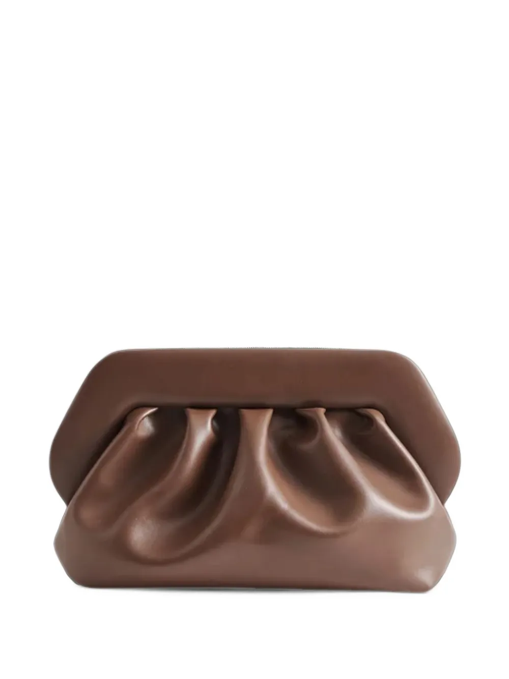Themoirè Bios gathered clutch bag - Marrone