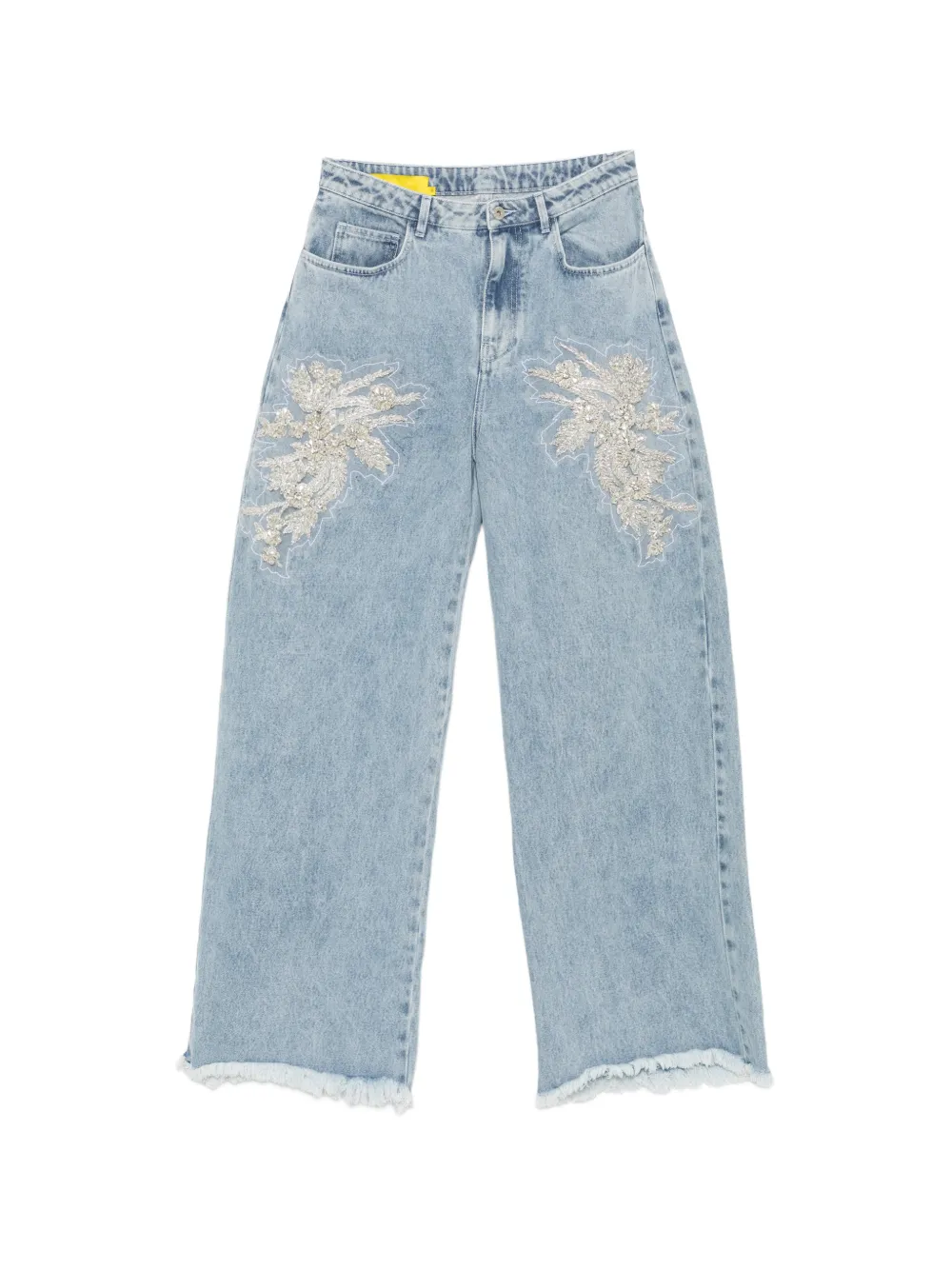 Marques'Almeida beaded frayed-hem jeans - Blu