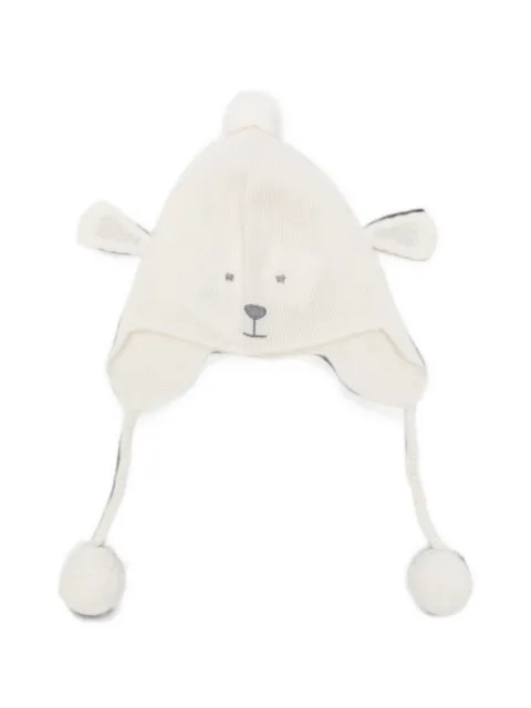 Bonpoint pom-pom ear-flap beanie hat
