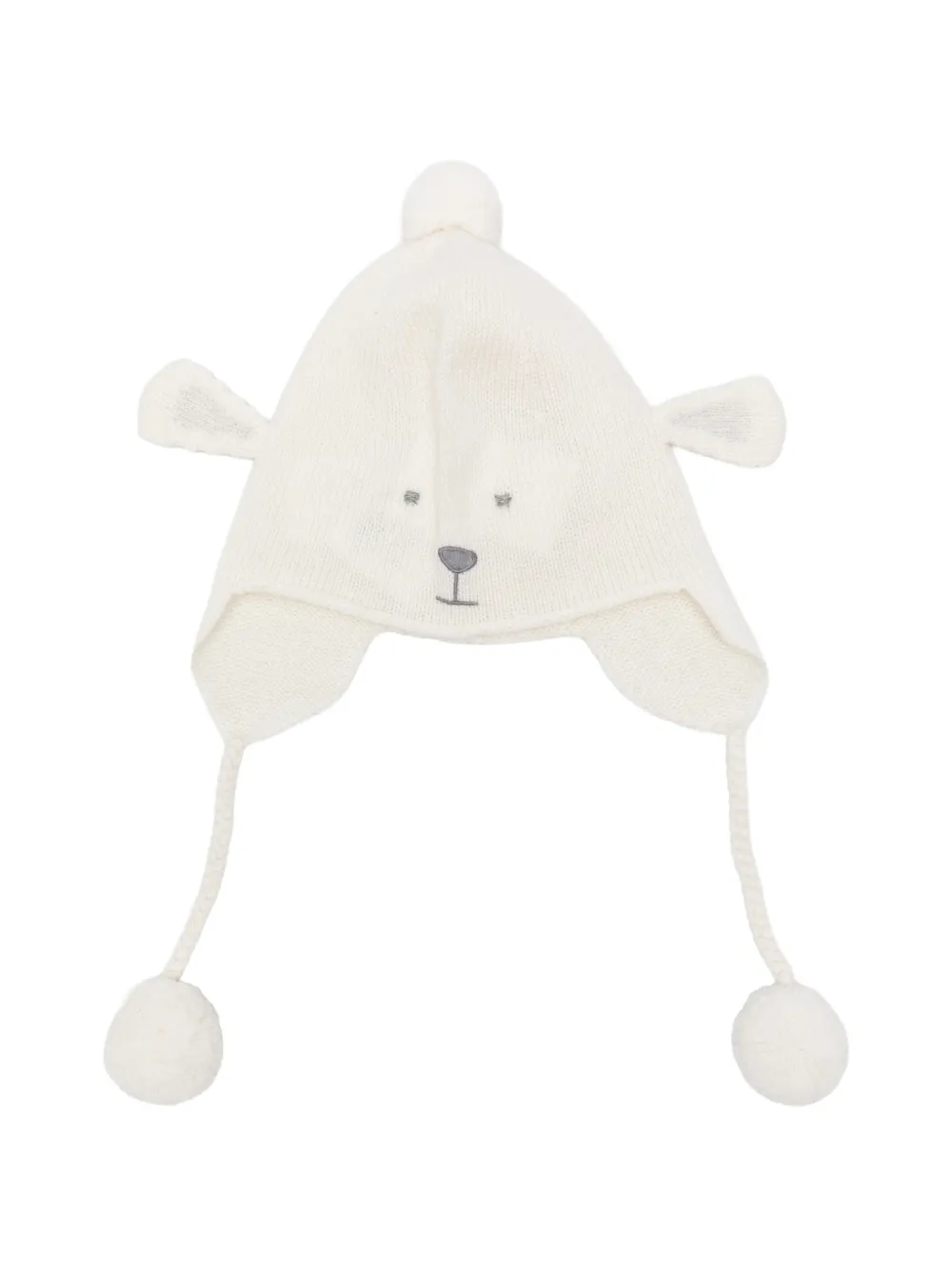 Bonpoint pom-pom ear-flap beanie hat - Toni neutri