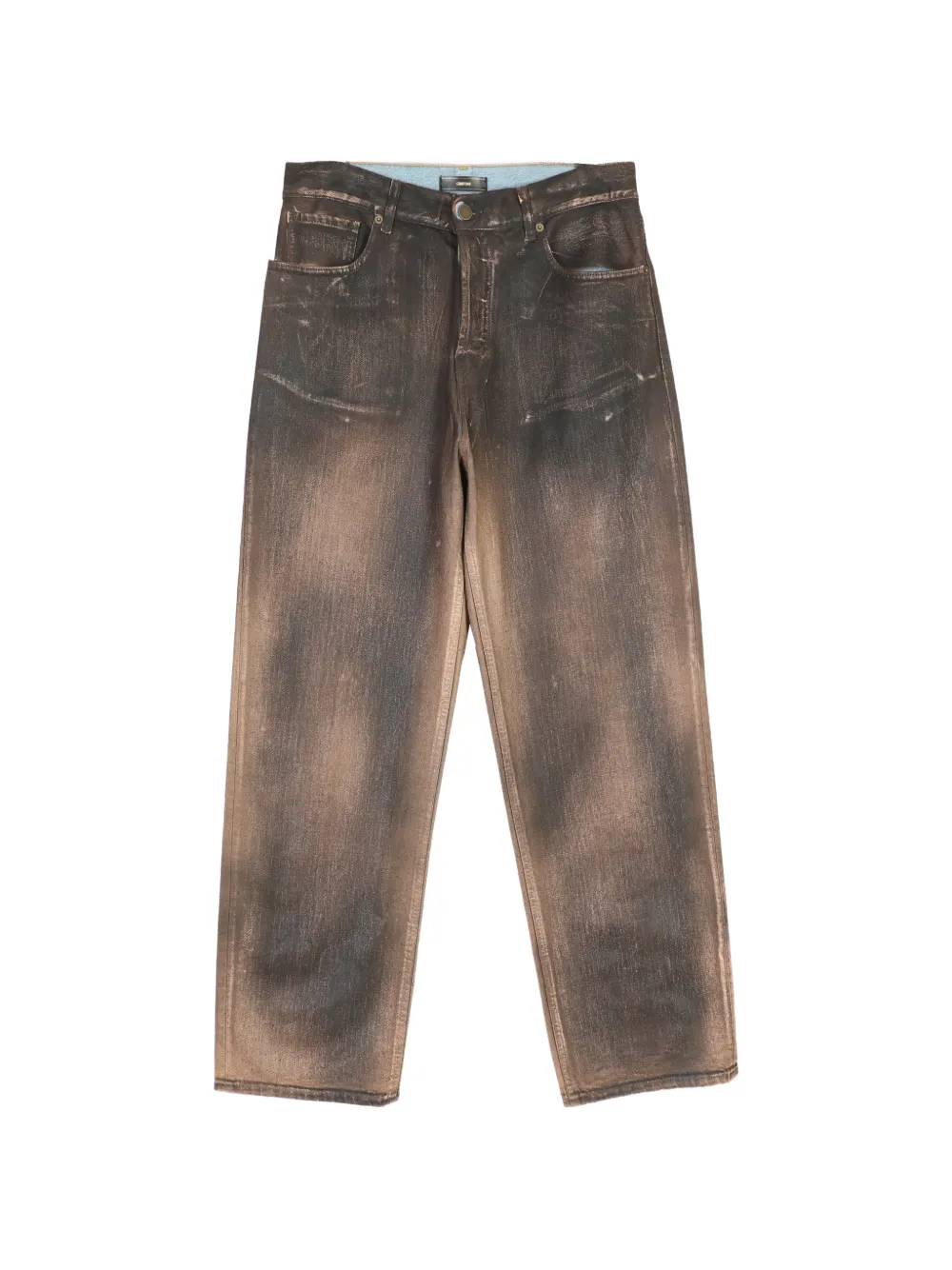 Grifoni waxed-effect jeans - Marrone