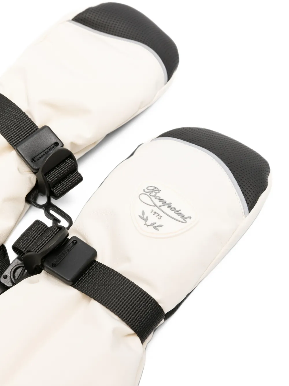 Bonpoint logo-patch buckle-fastening mittens Beige
