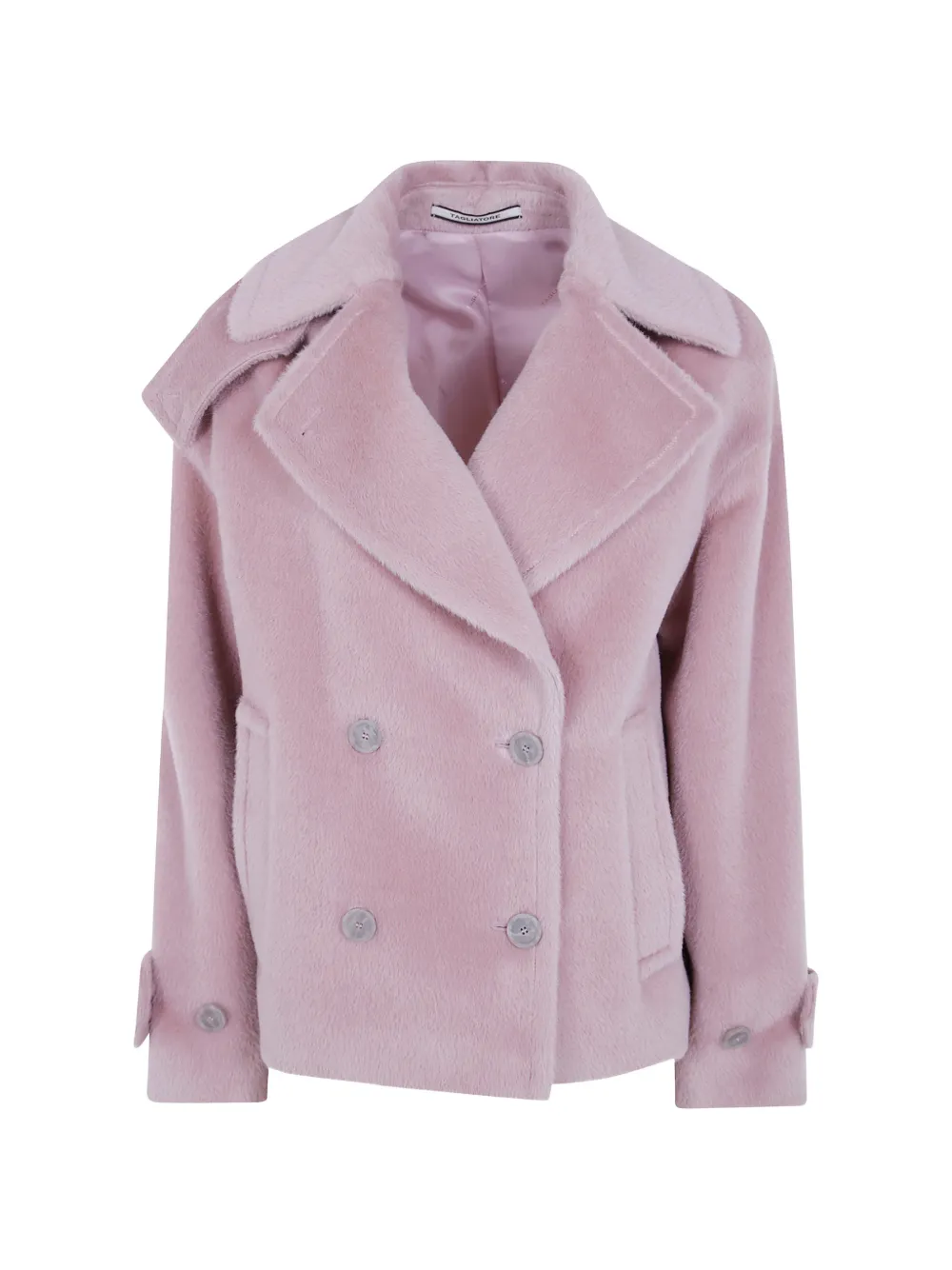 Tagliatore double-breasted alpaca jacket Roze